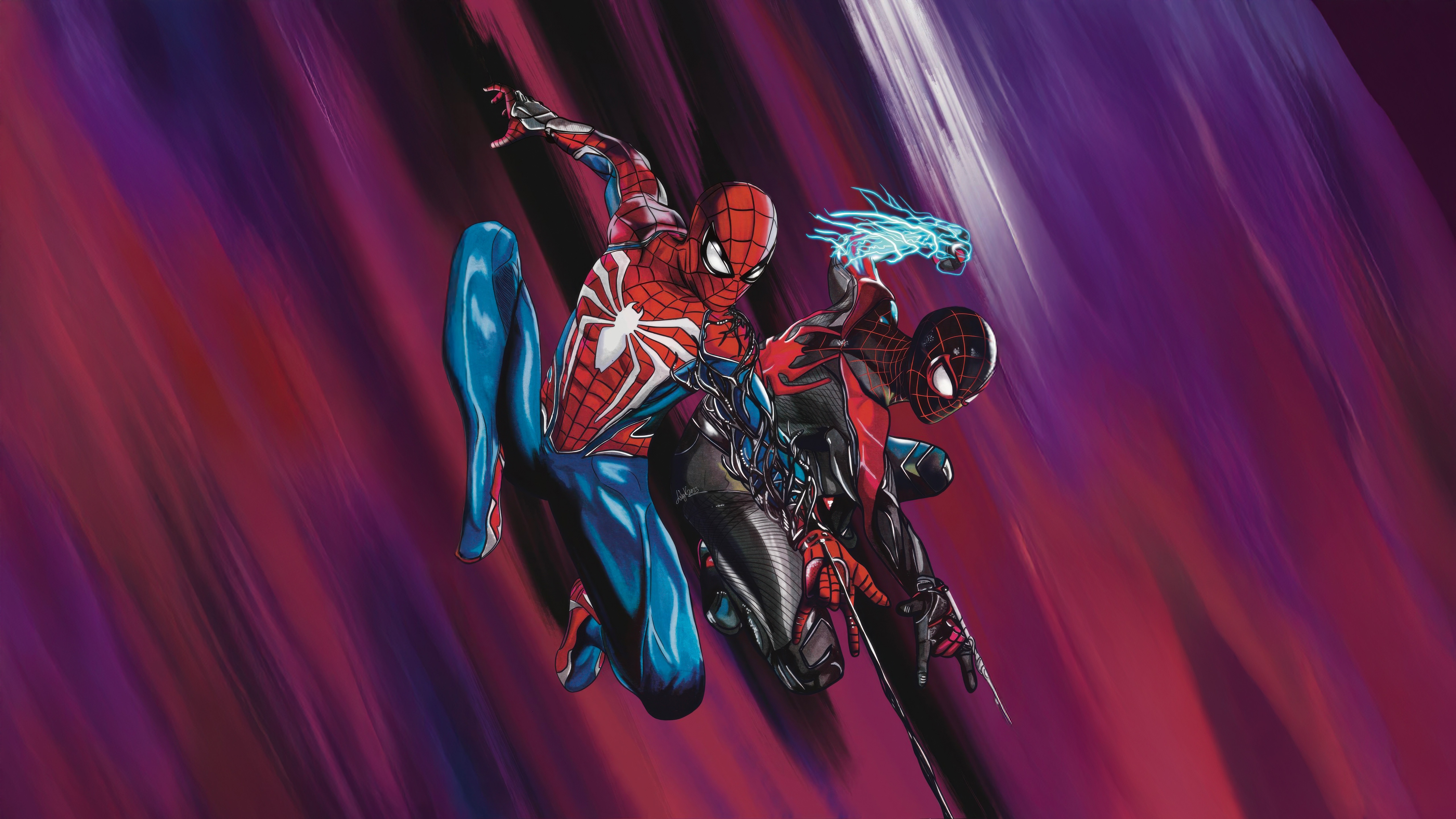 Spider-Man and Miles Morales Unite HD Wallpaper