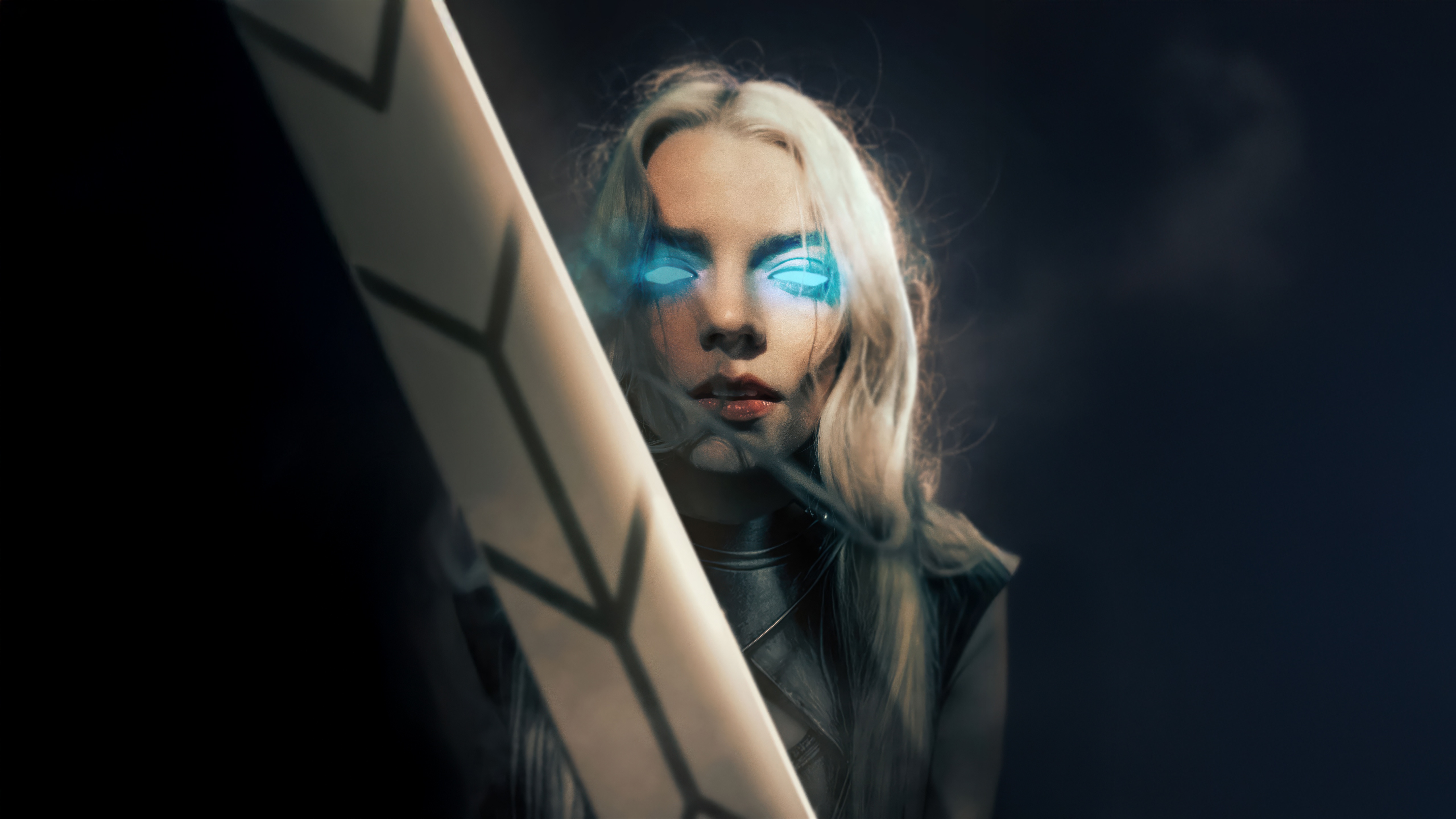 Anya Taylor-Joy as Magik with glowing eyes and sword HD Wallpaper