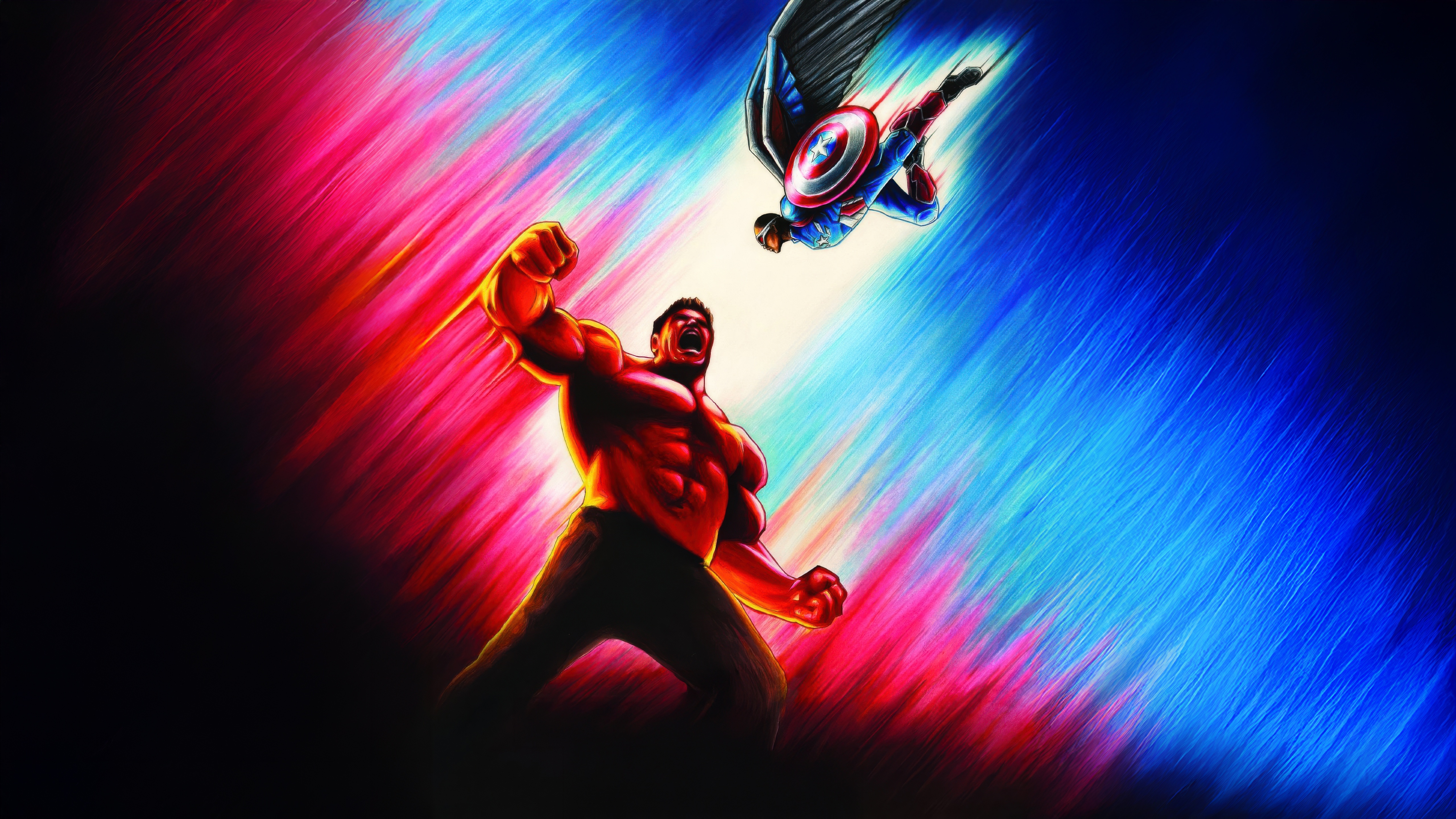 Captain America vs. Hulk HD Wallpaper