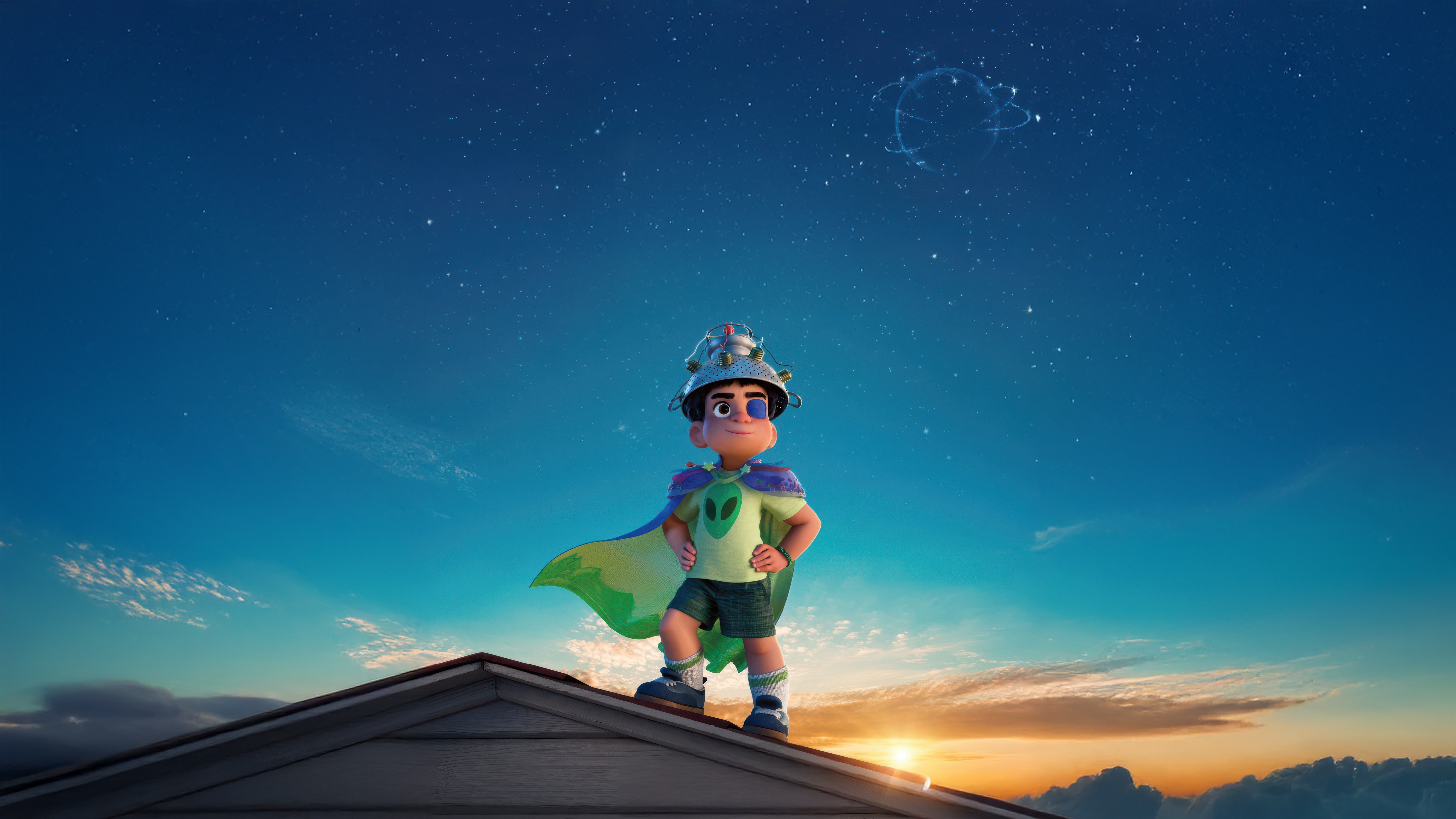Elio standing on a roof at night HD Wallpaper