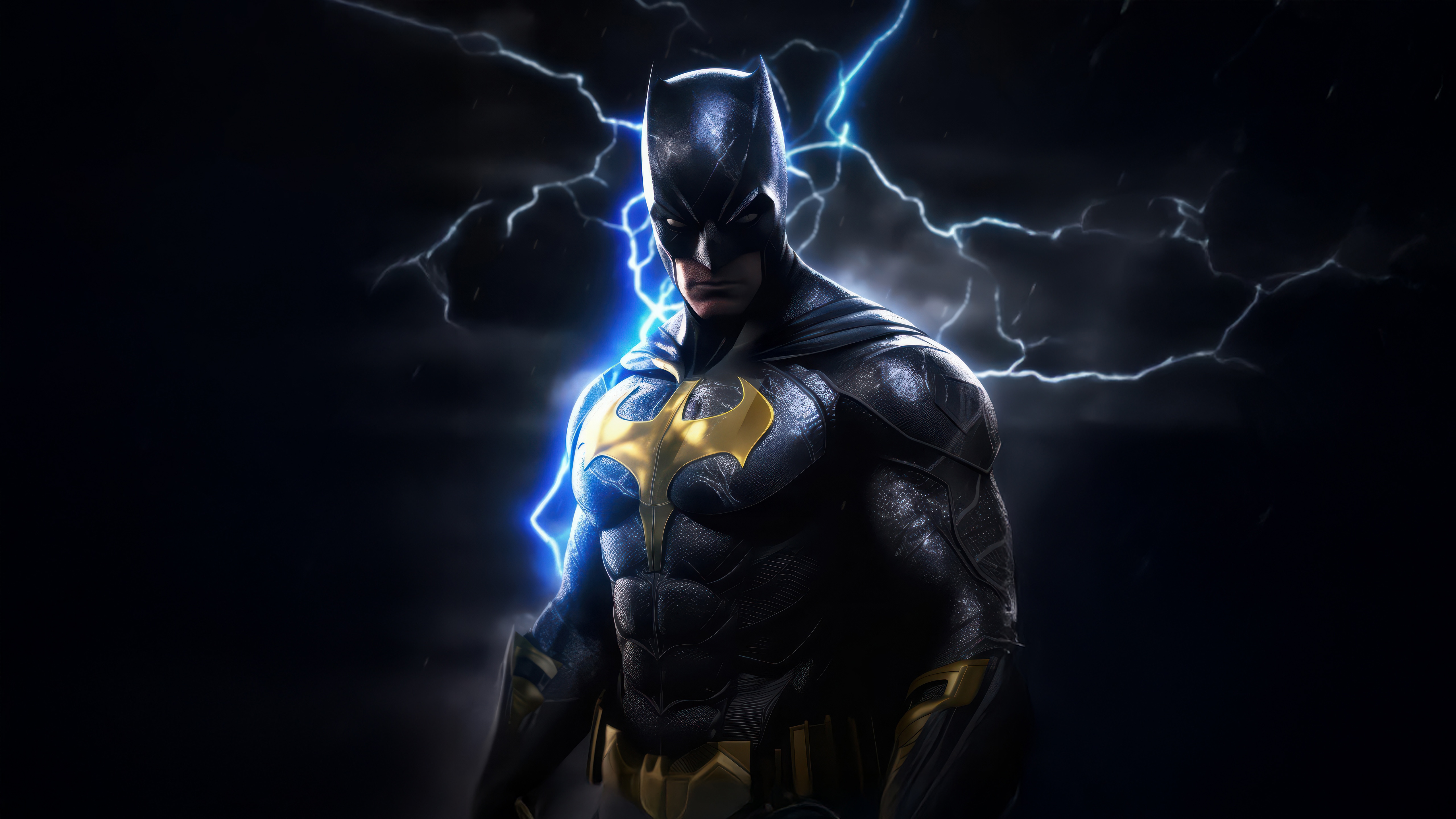 Batman in a dark, stormy night with lightning HD Wallpaper