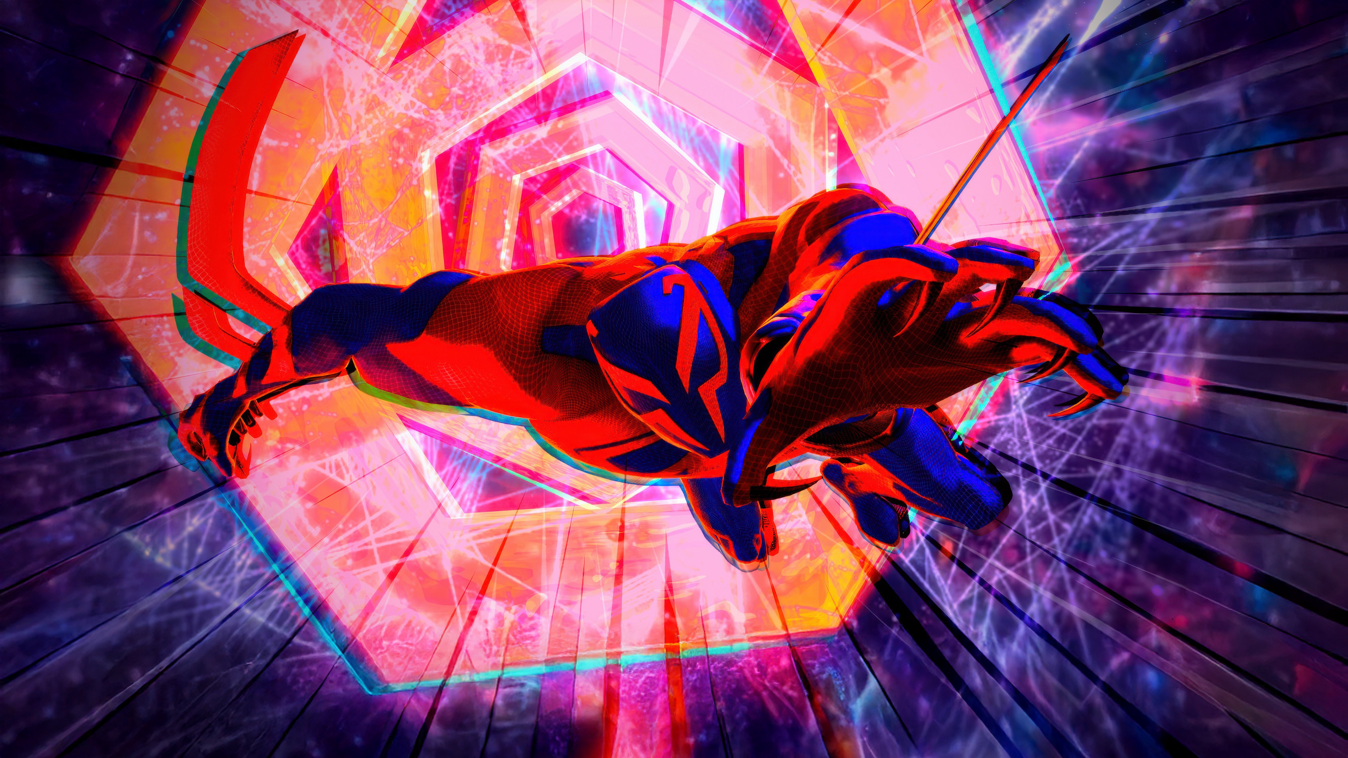 Spider-Man 2099 in a psychedelic dimension HD Wallpaper