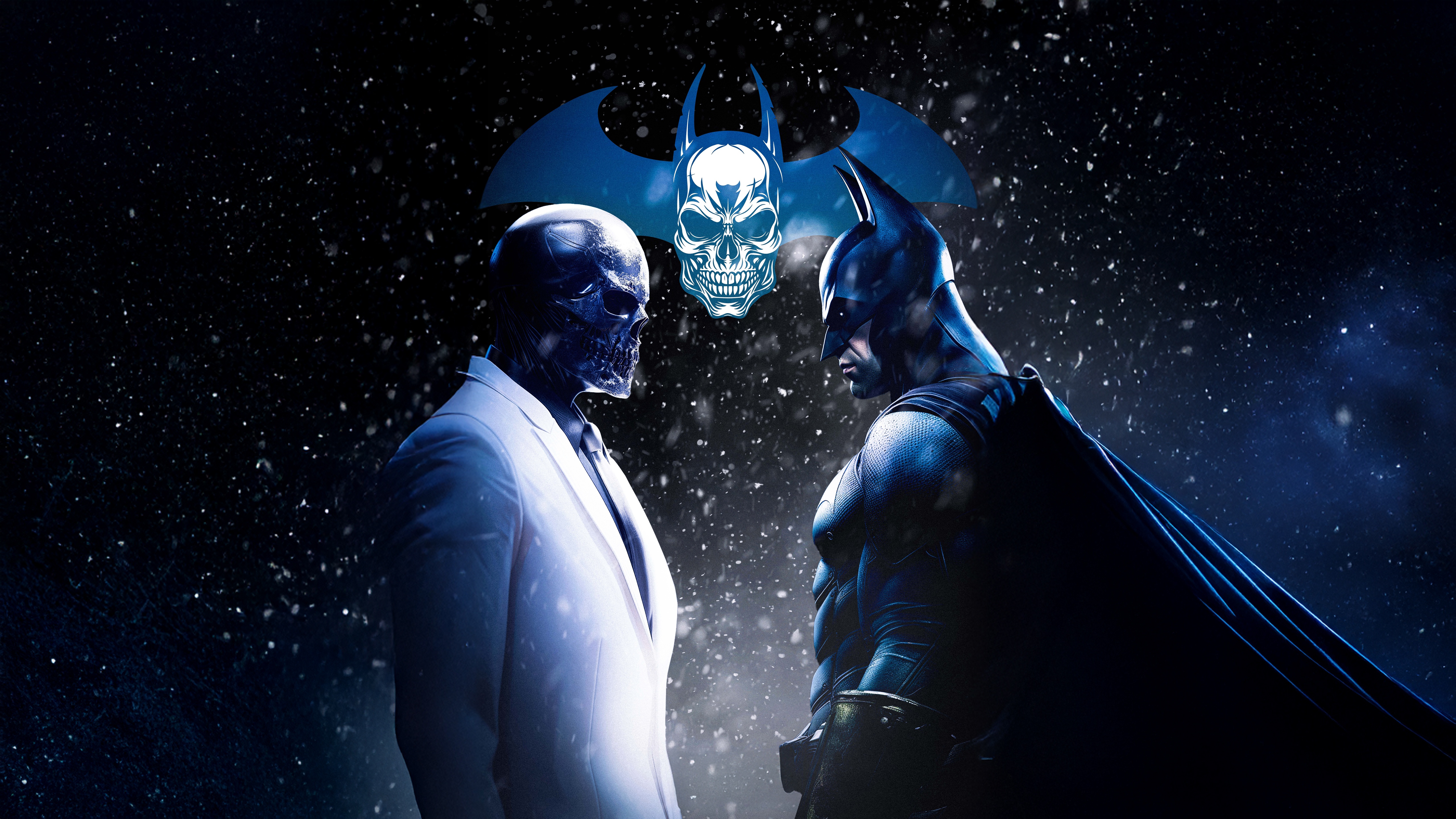 Batman and Skull Face in Arkham Origins HD Wallpaper