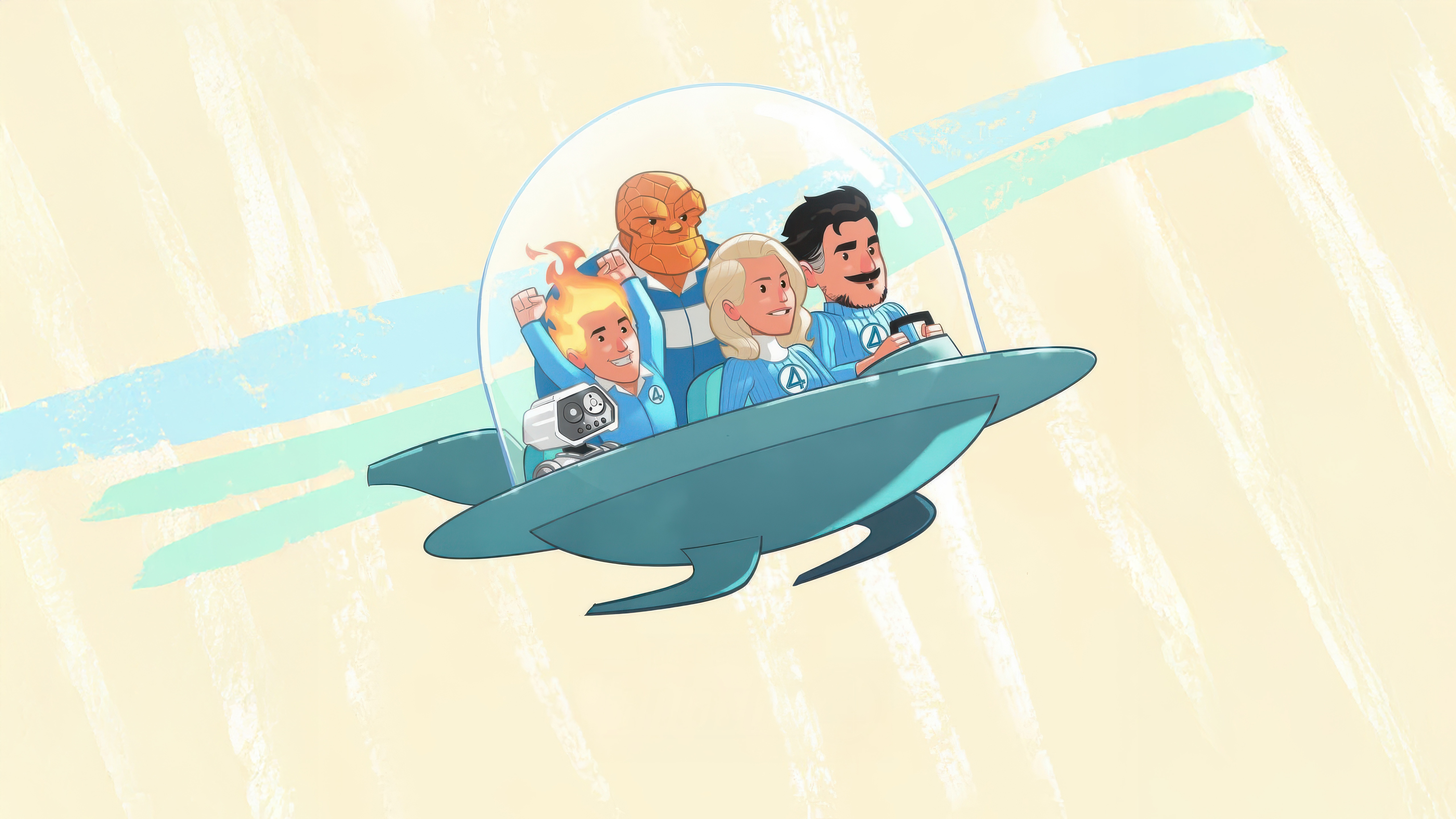 The Fantastic Four in a Spaceship HD Wallpaper