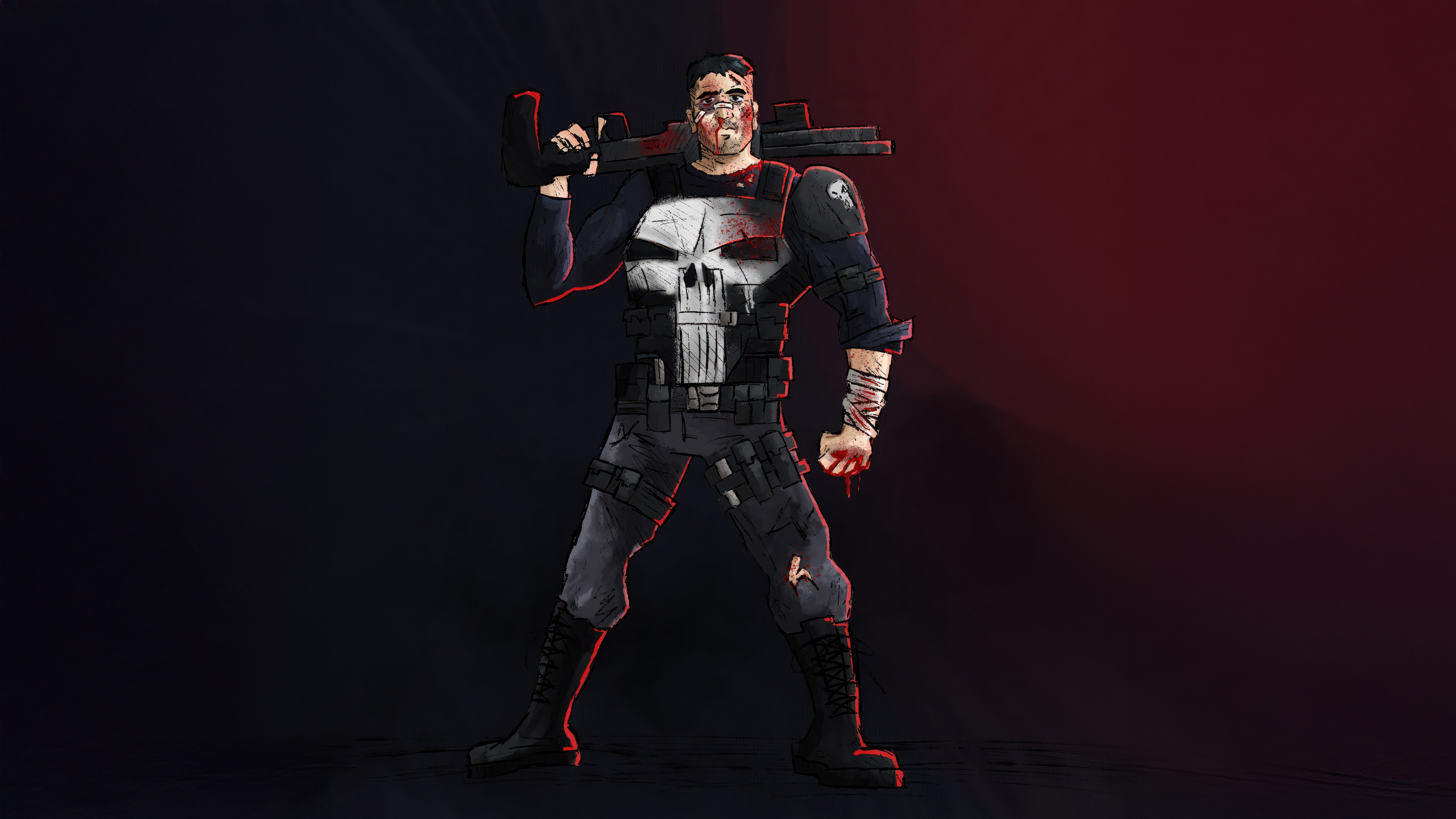 The Punisher with a Rifle HD Wallpaper