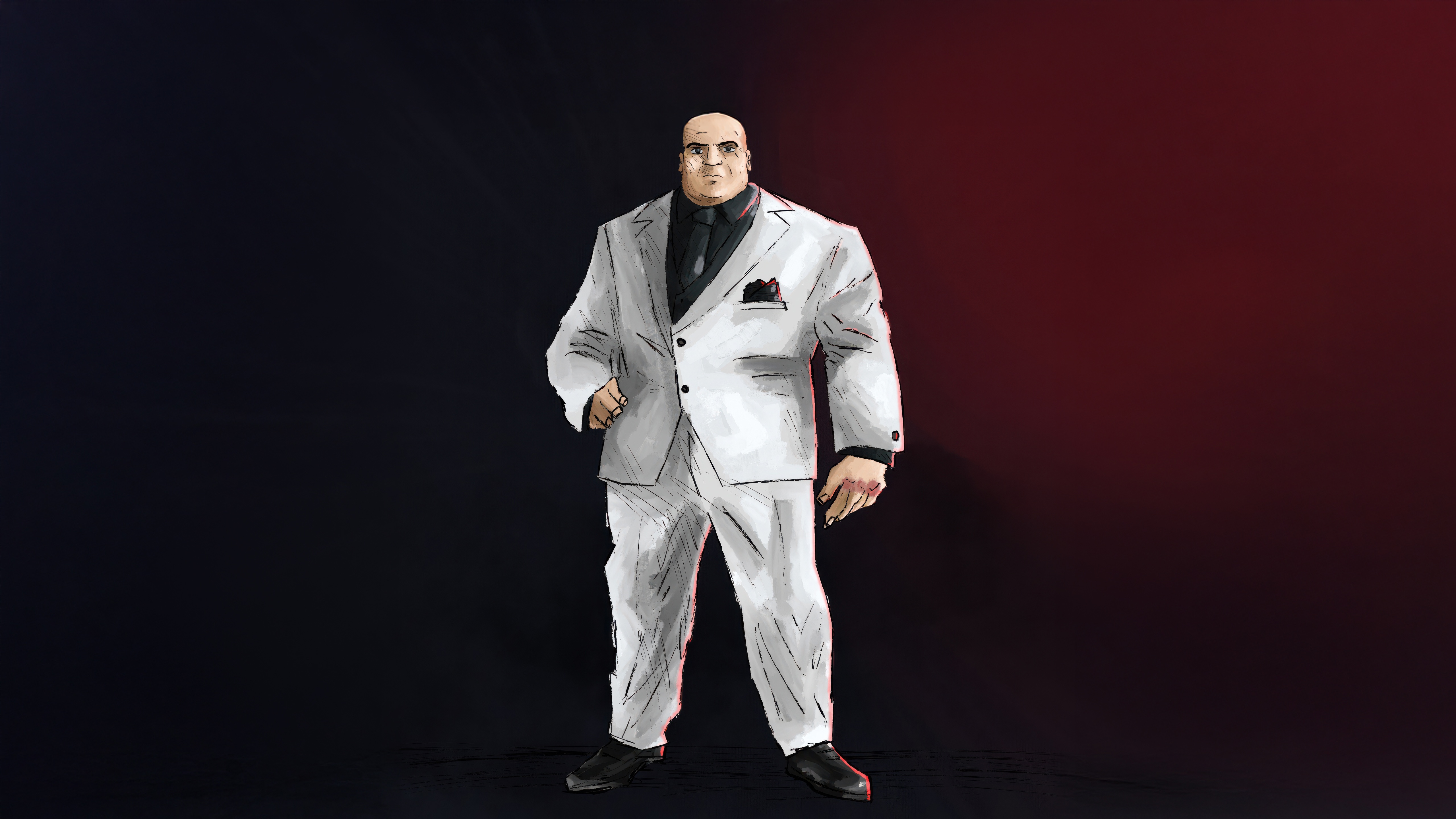 Kingpin in a white suit HD Wallpaper