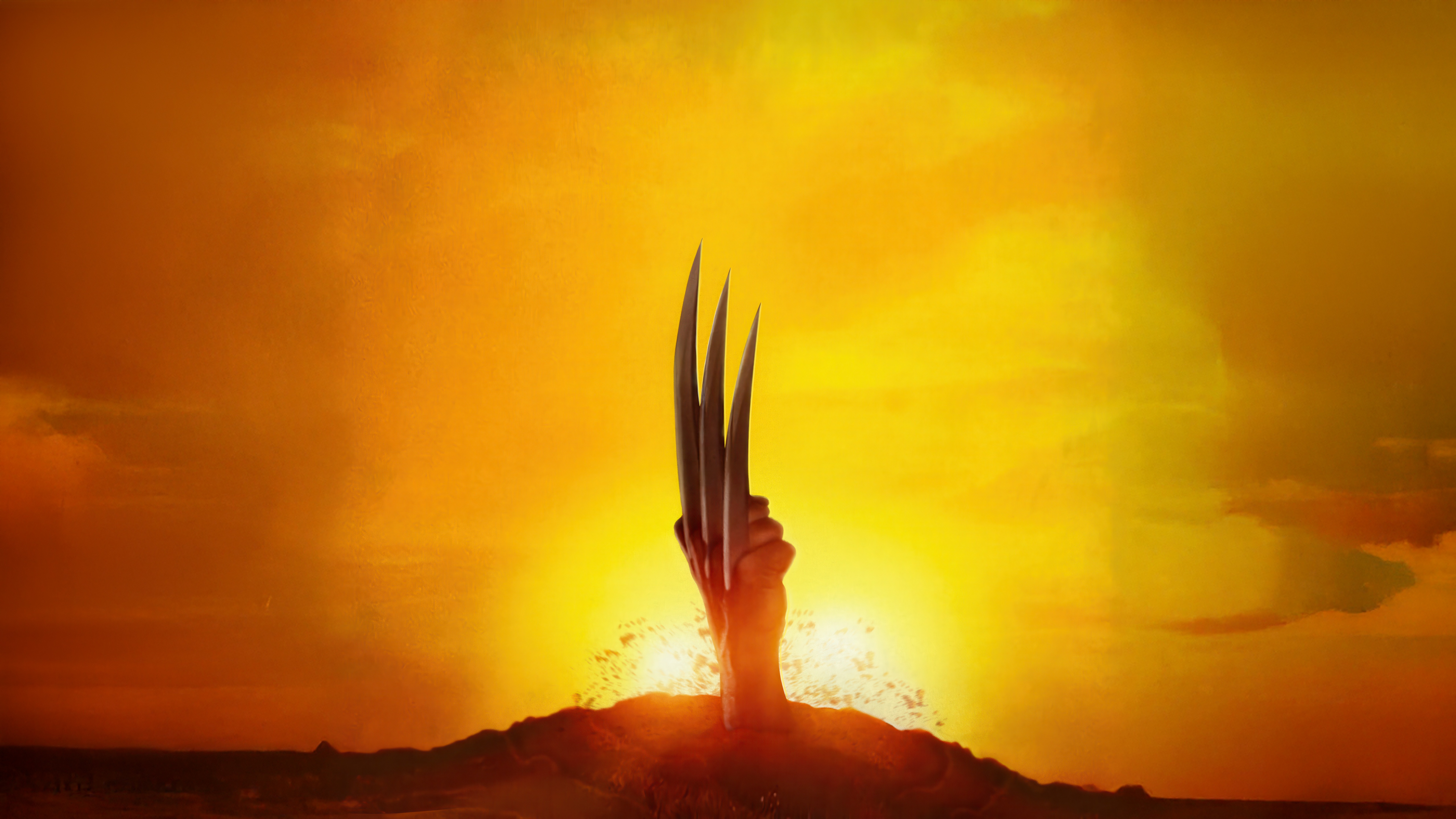 Wolverine's claws emerge from the ground HD Wallpaper