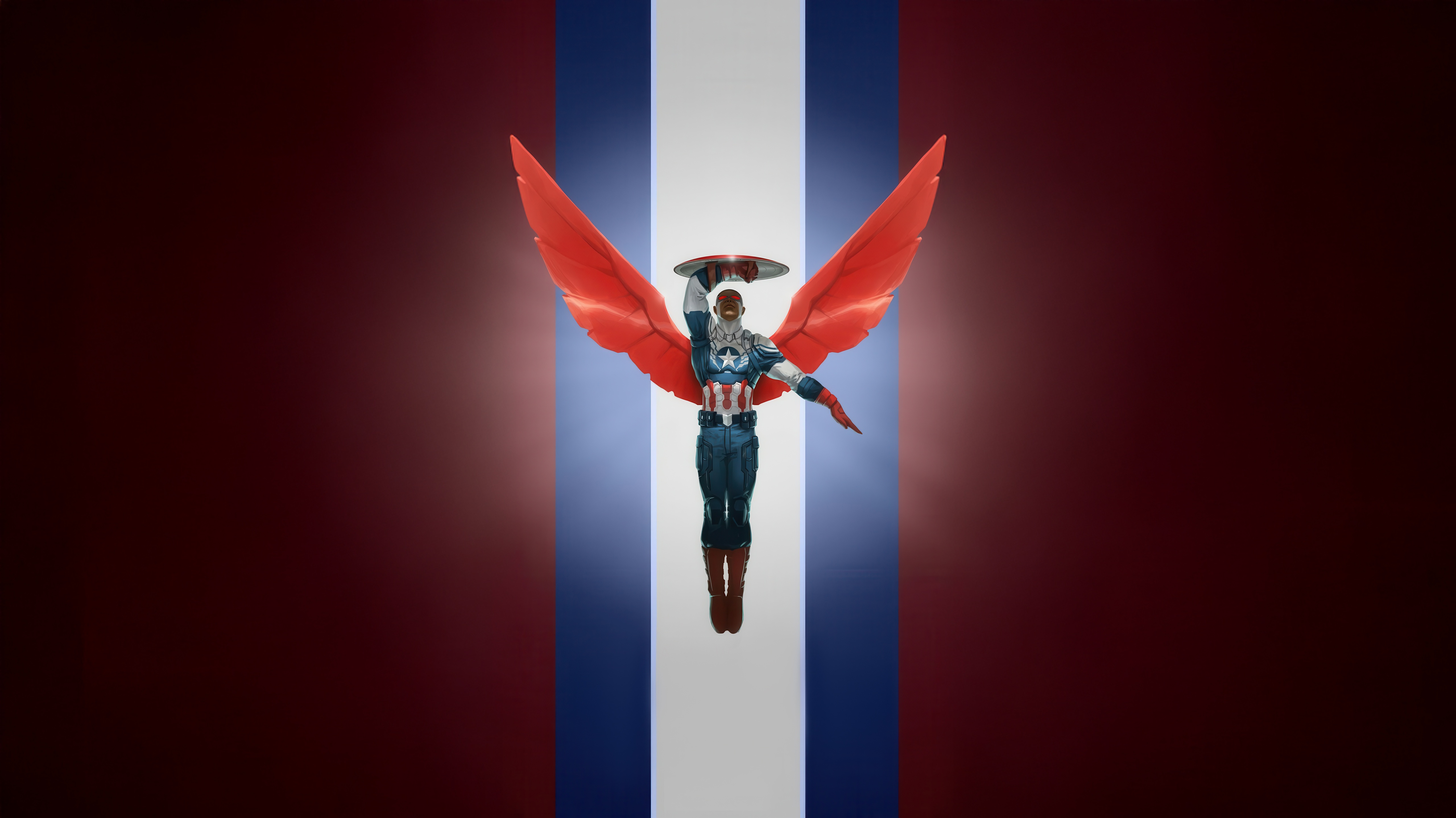 Sam Wilson as Captain America with wings HD Wallpaper