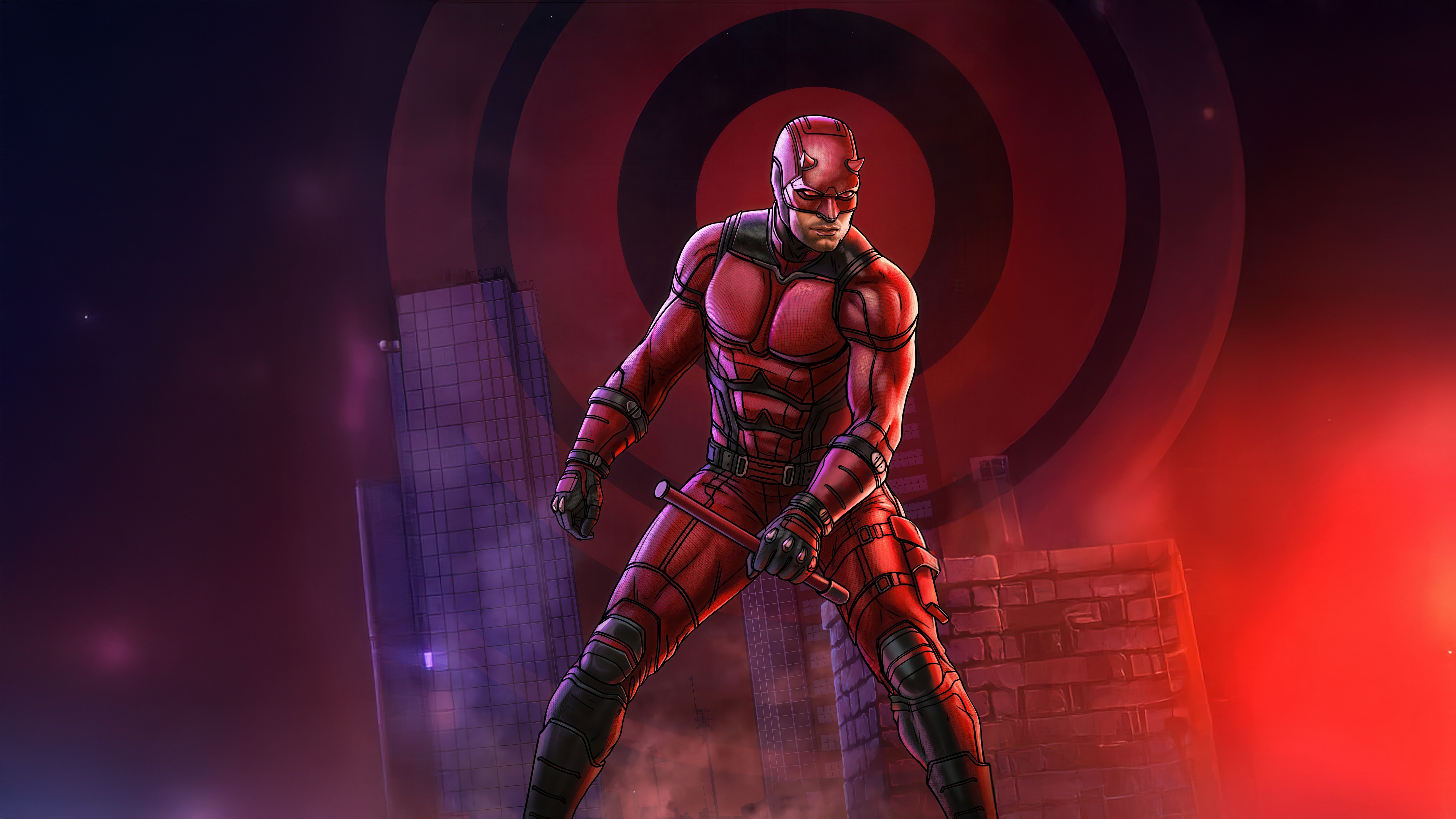 Daredevil stands in front of a target symbol HD Wallpaper
