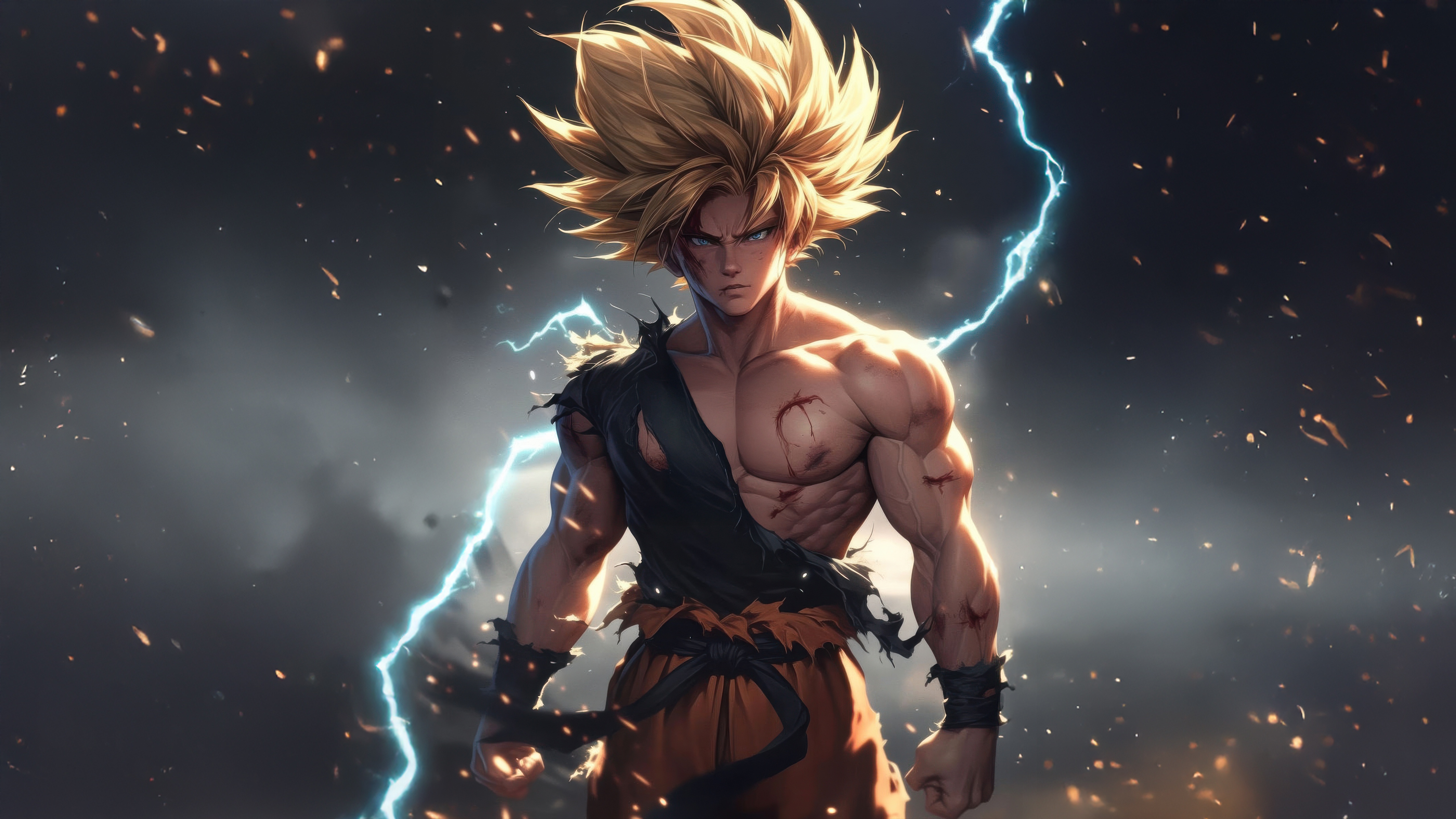 Goku Super Saiyan with Lightning HD Wallpaper