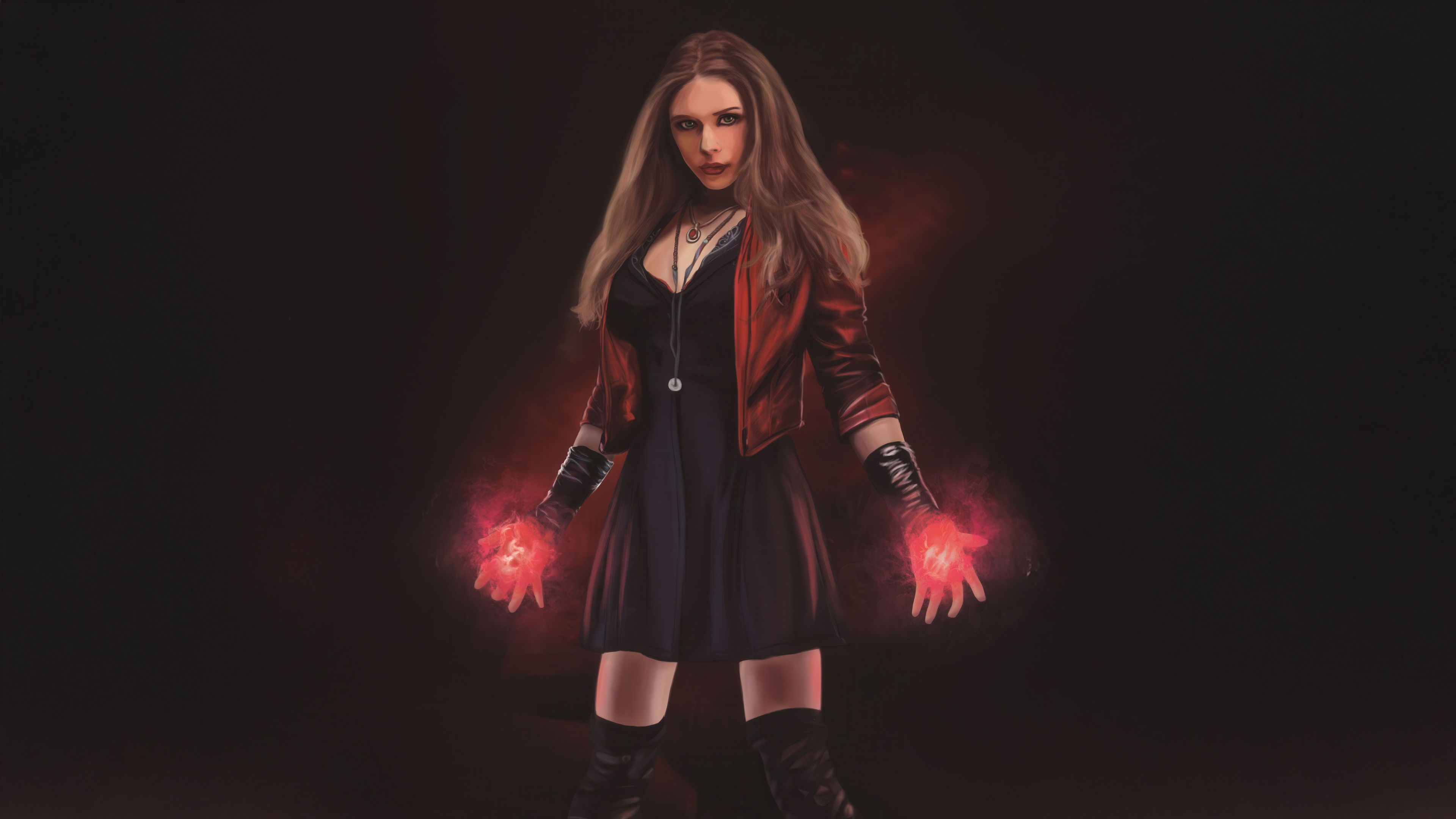 Scarlet Witch with Red Energy HD Wallpaper