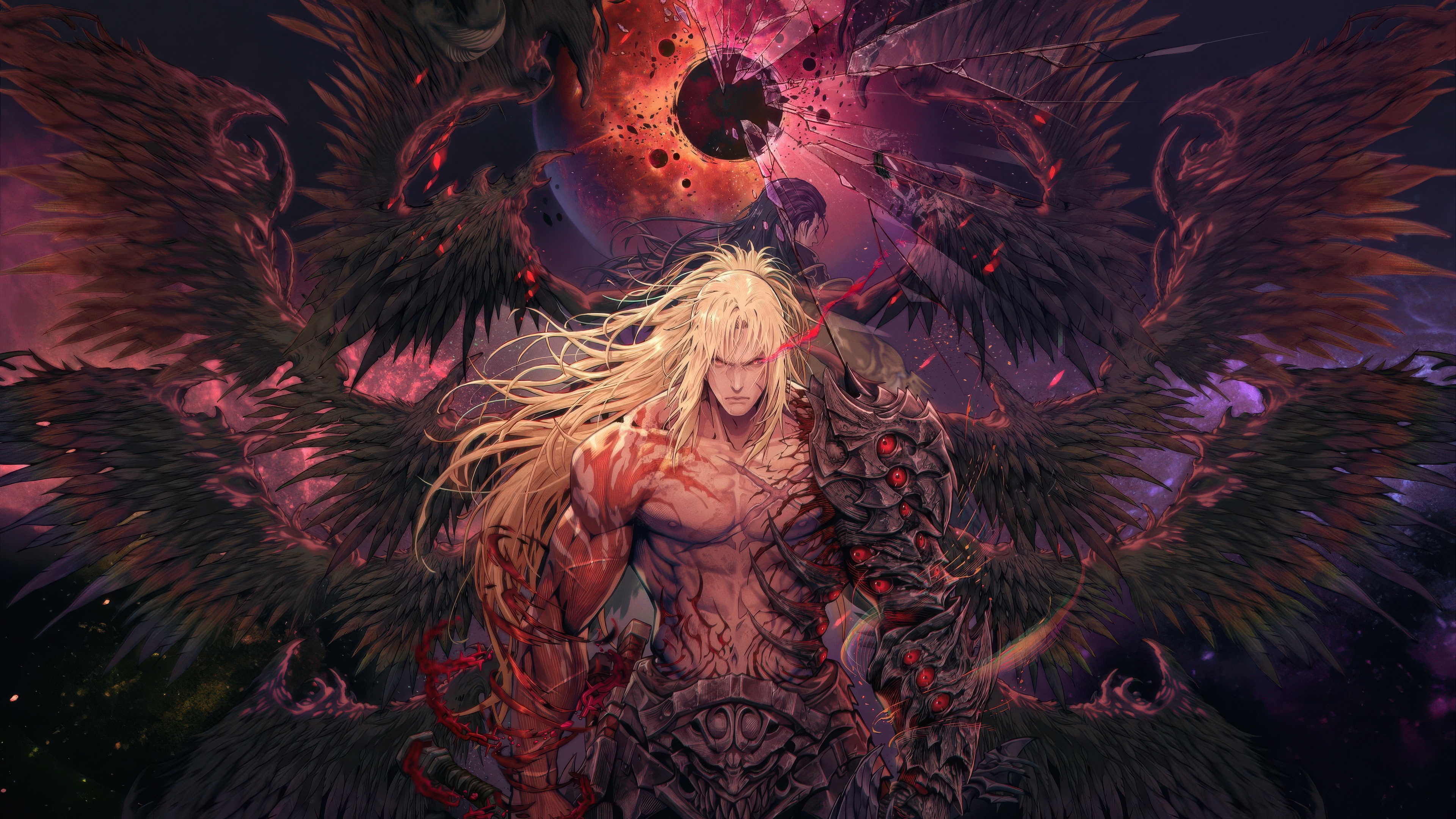 The First Berserker Khazan with Black Wings HD Wallpaper