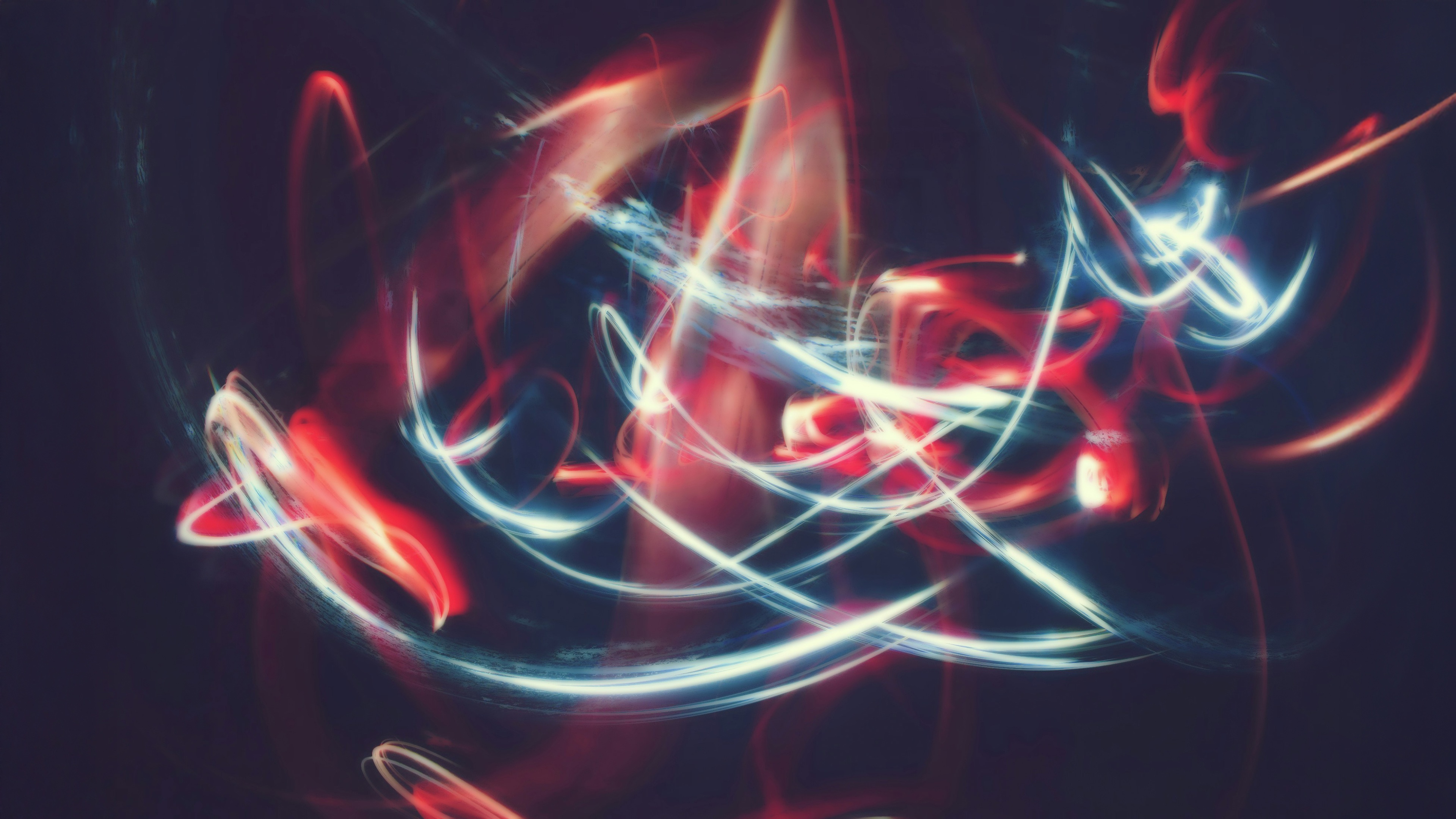 Abstract Red and White Light Trails HD Wallpaper