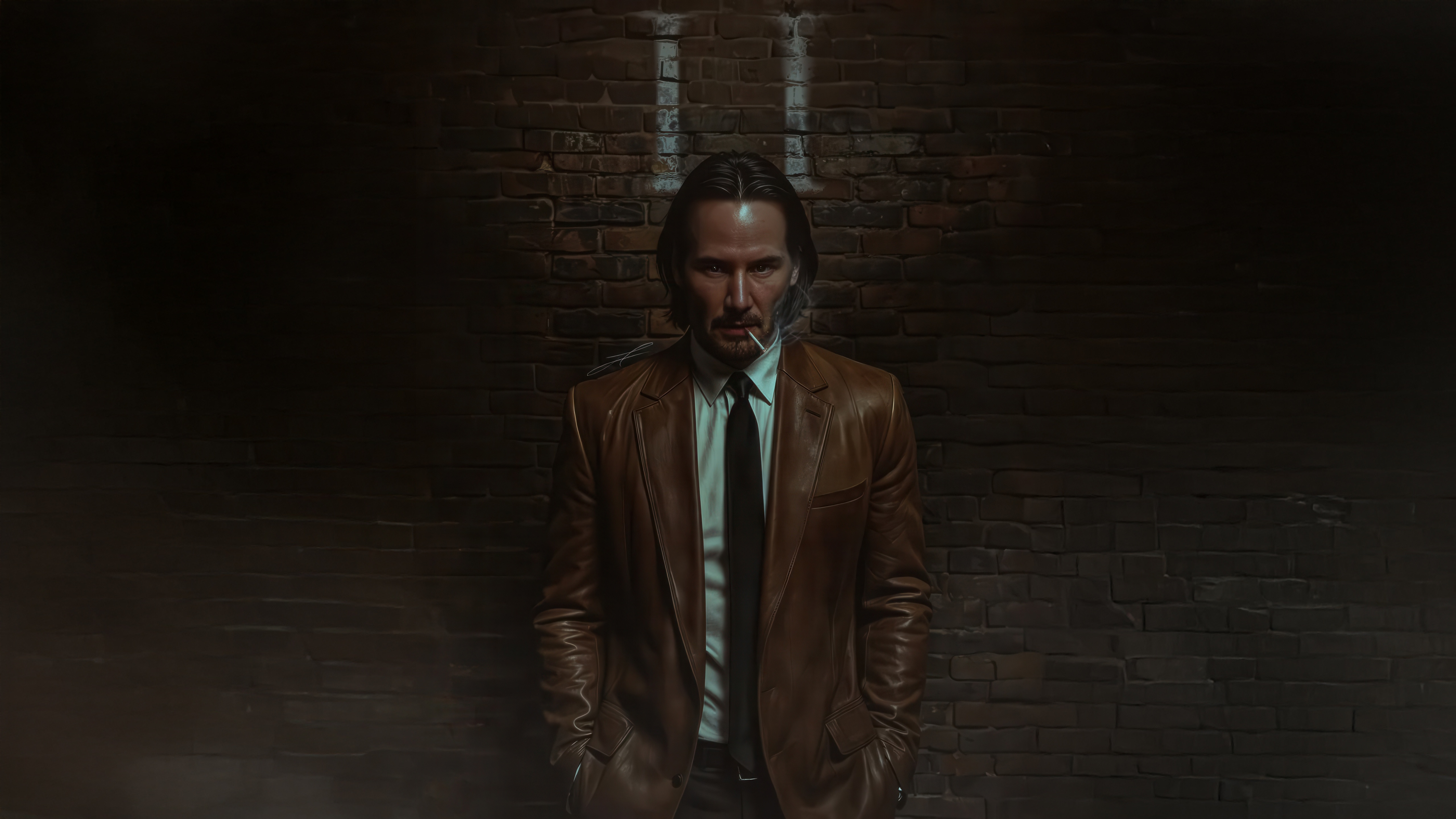 Keanu Reeves as John Constantine smoking HD Wallpaper