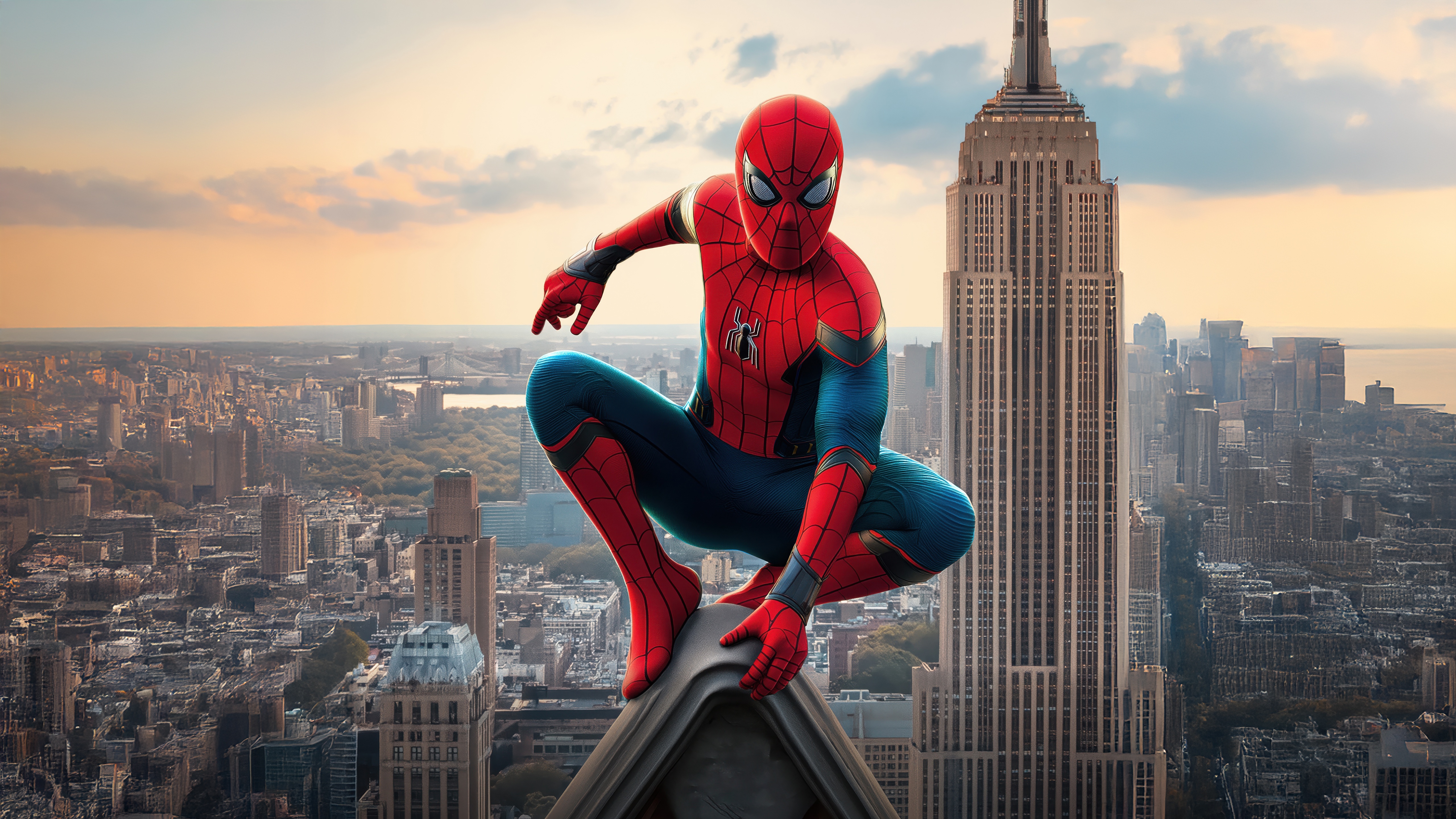 Spider-Man on Empire State Building HD Wallpaper