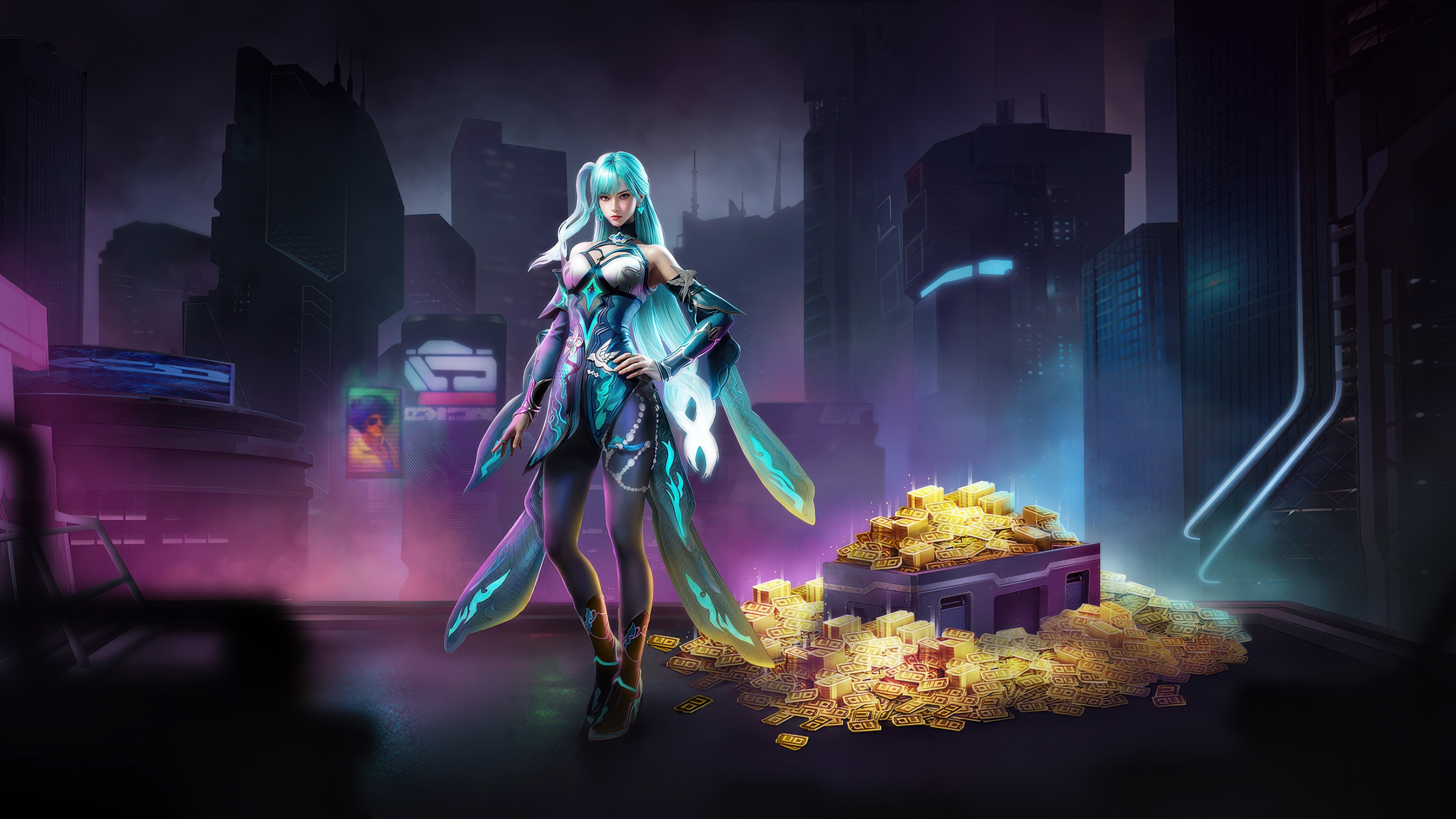 Pubg Mobile Power Of Jadefang Character with Gold HD Wallpaper