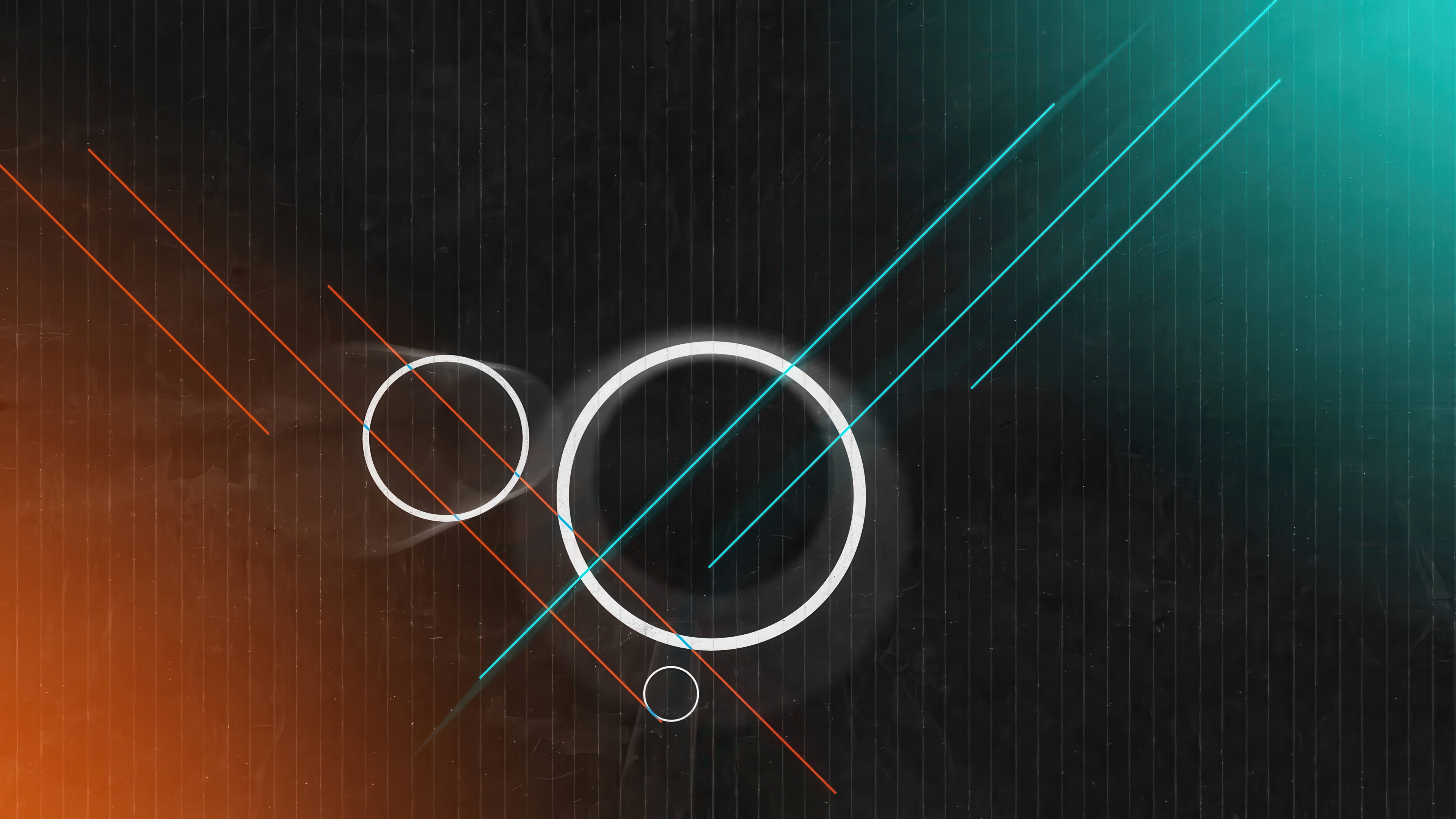 Geometric shapes with orange and teal gradients HD Wallpaper