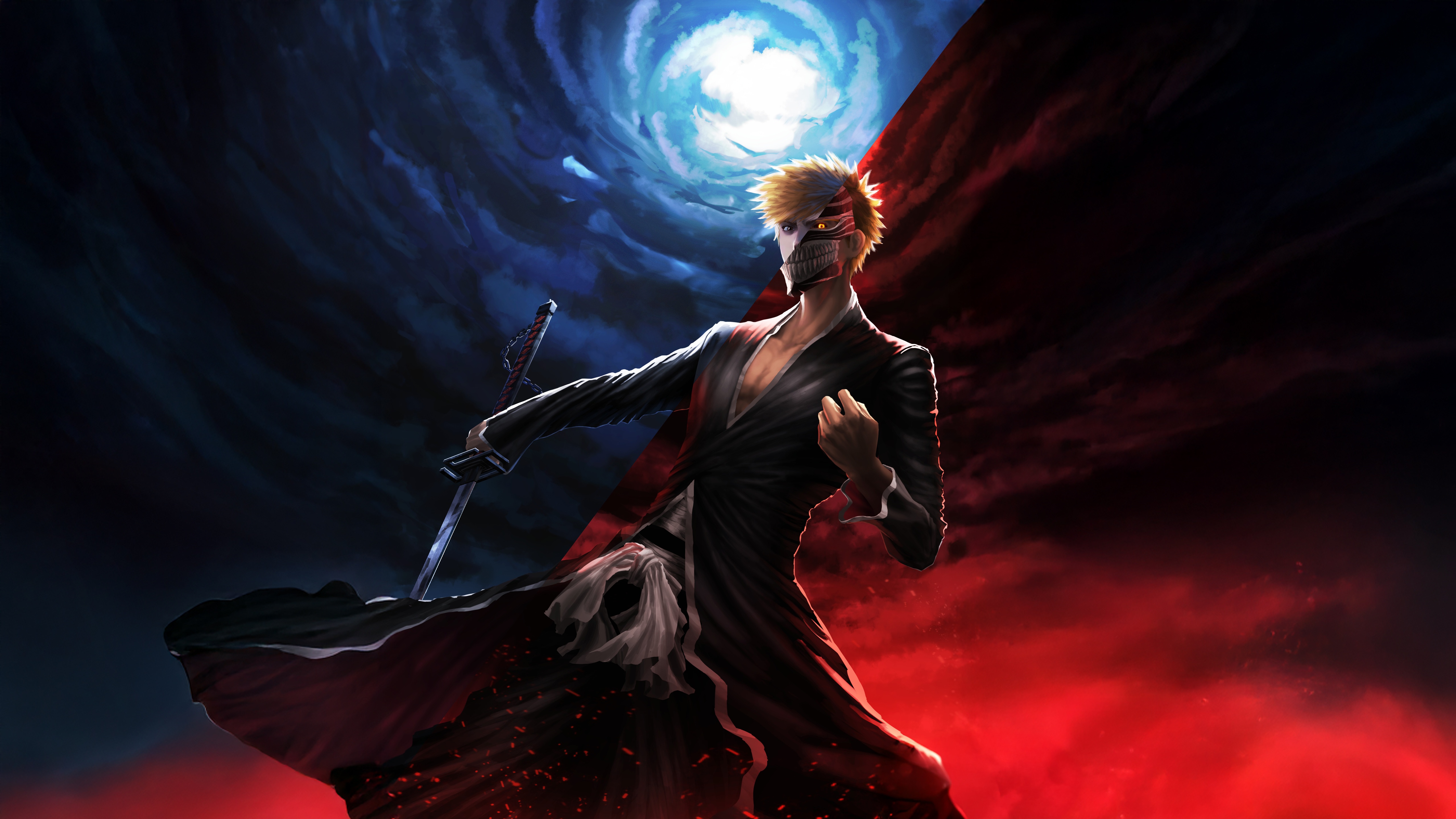 Ichigo Kurosaki in Hollow Form HD Wallpaper