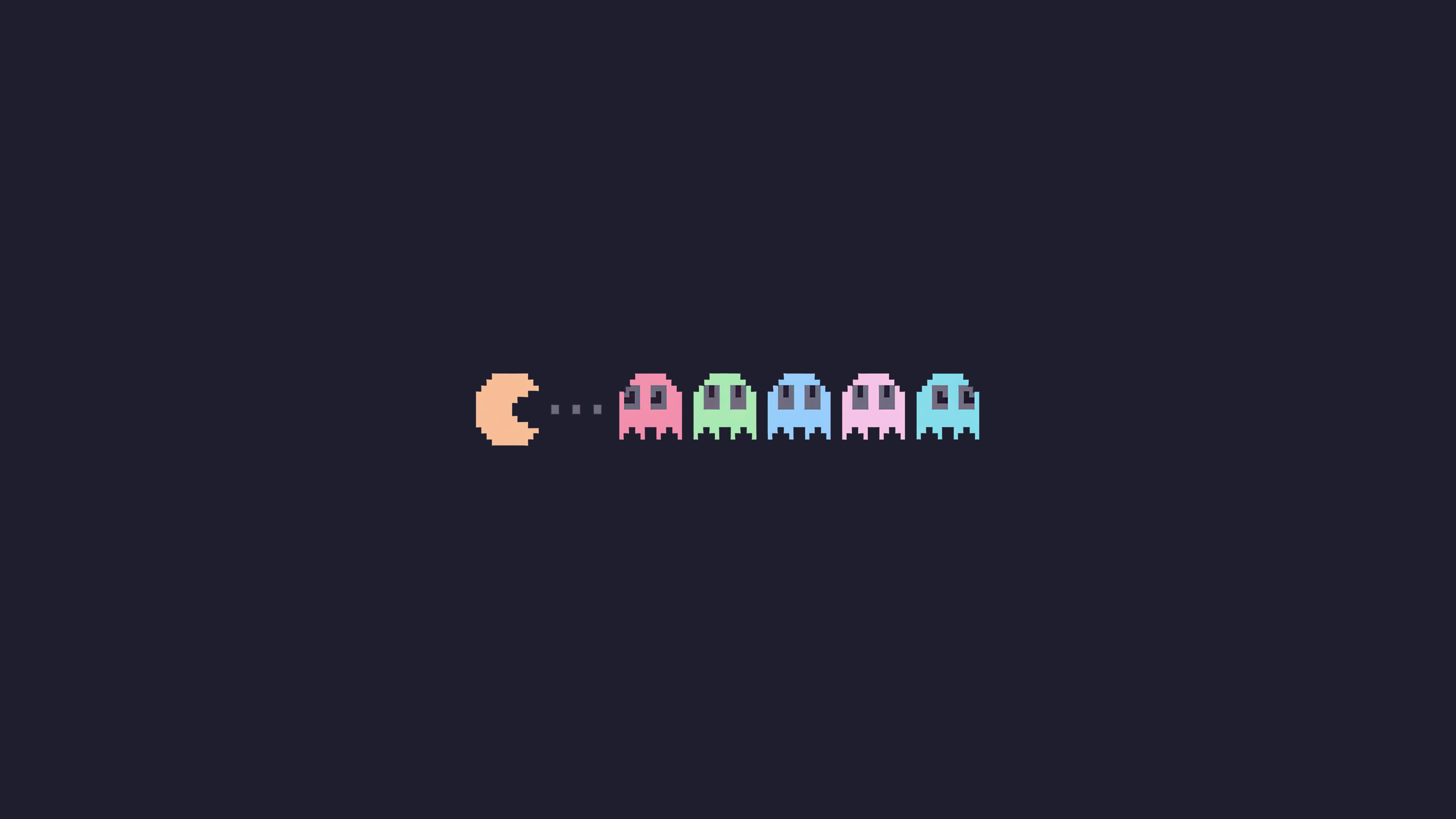 Pac-Man and ghosts pixel art HD Wallpaper