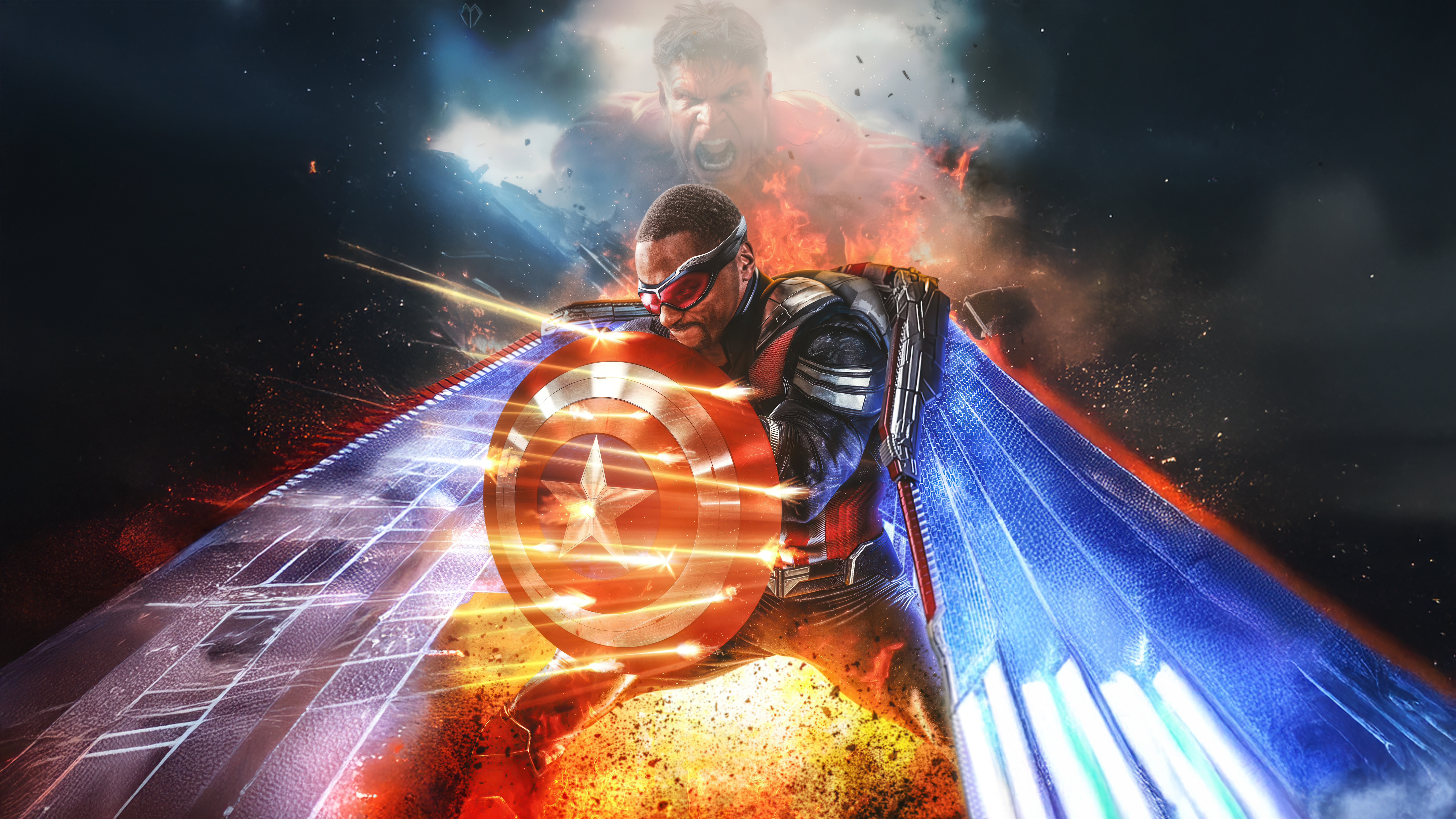 Red Hulk Vs Captain America Clash Of Titans HD Wallpaper