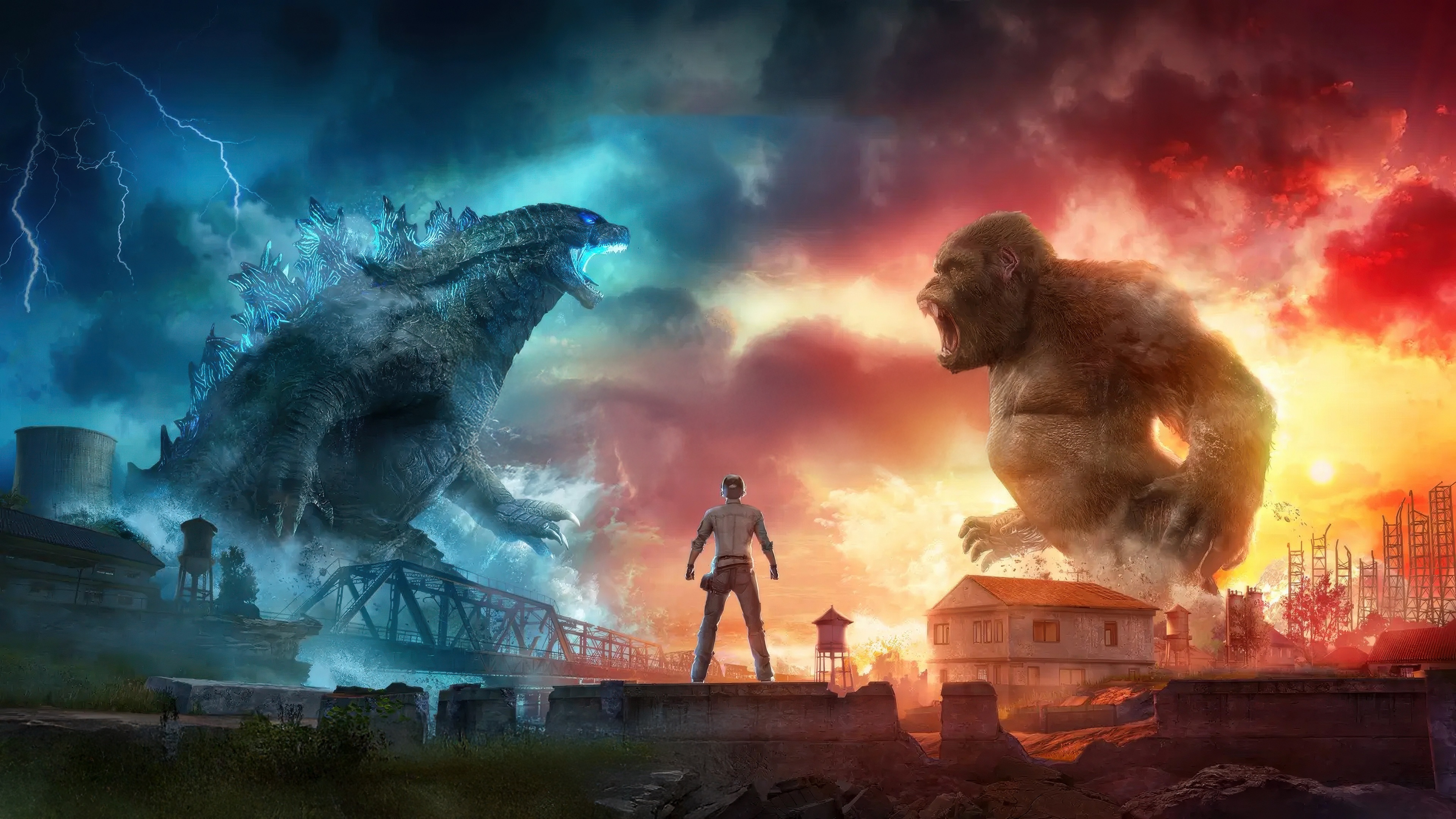Godzilla vs Kong in Pubg Mobile HD Wallpaper