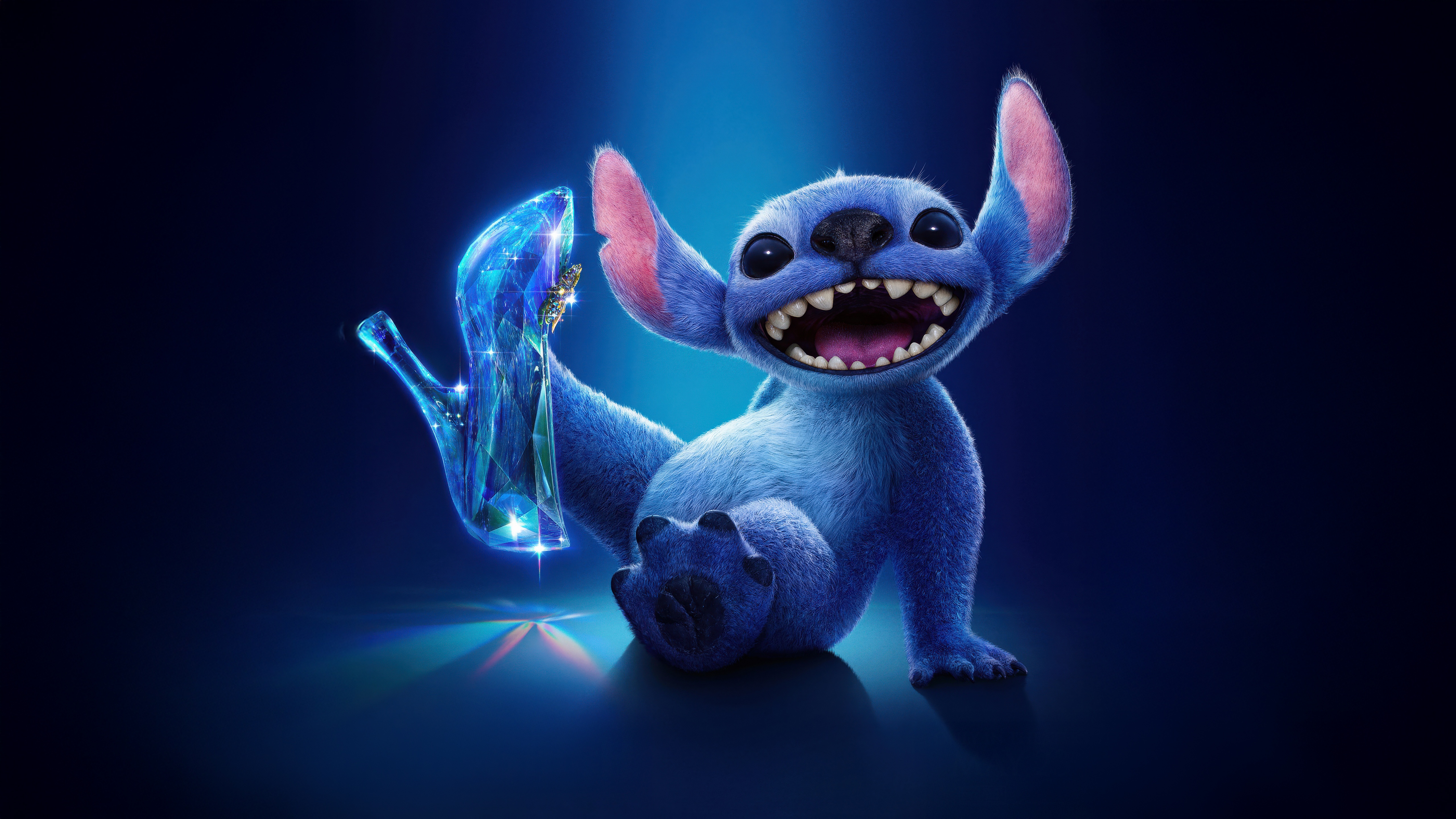 Disney's Stitch with a Crystal Shoe HD Wallpaper