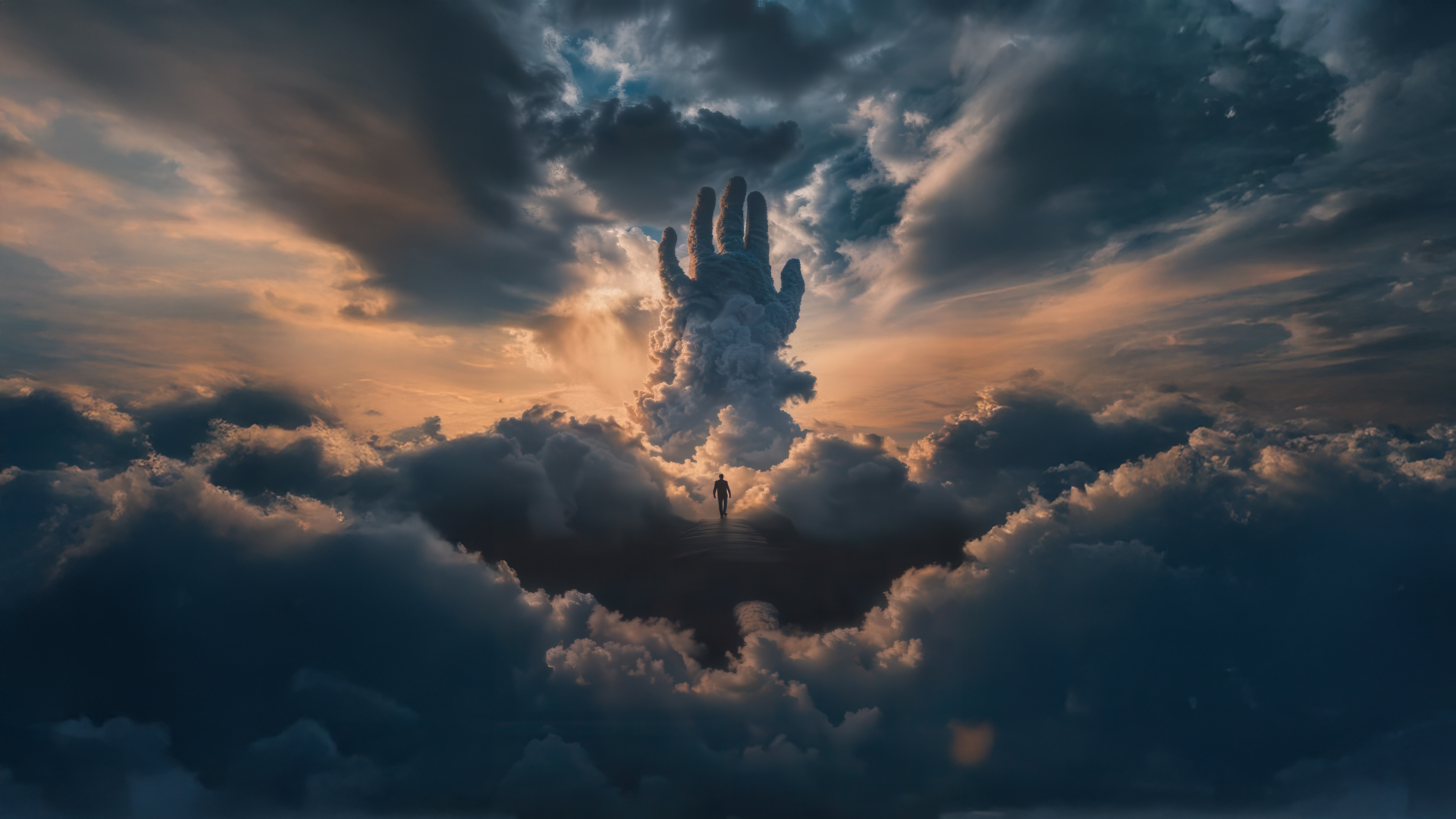 The Hand of the Heavens in the Clouds HD Wallpaper