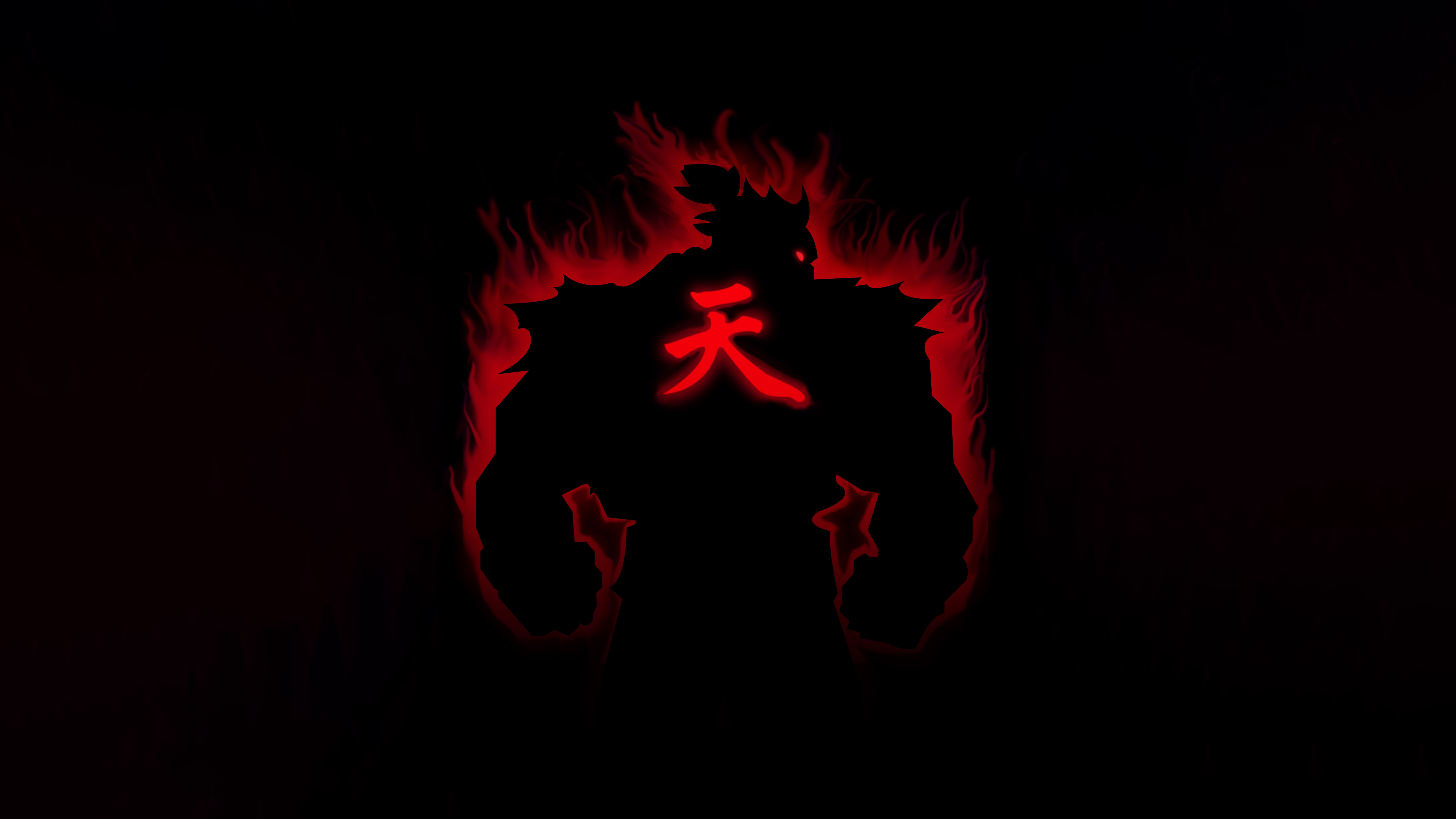 Akuma's Satsui no Hado Silhouette HD Wallpaper