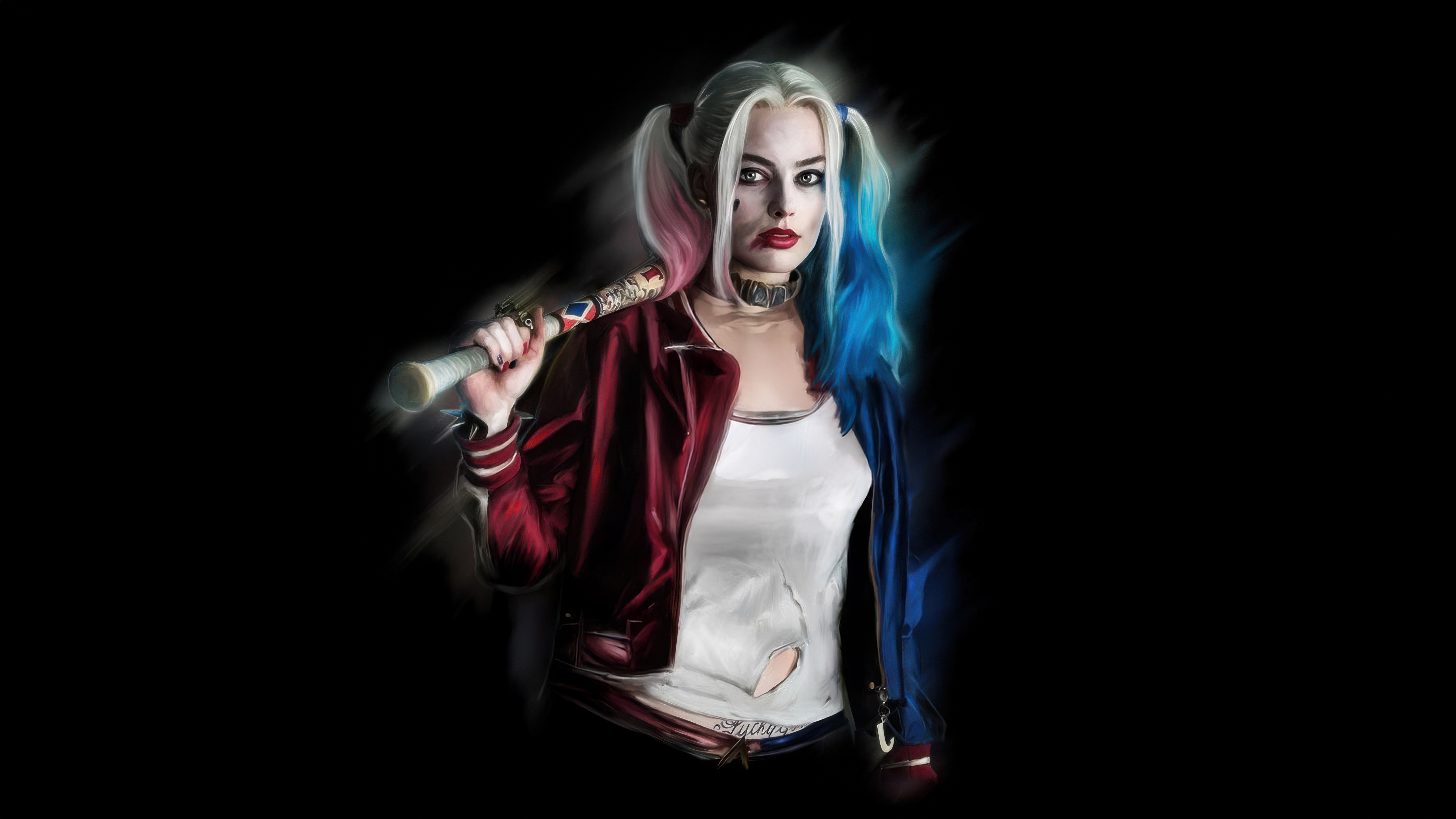 Harley Quinn holding a baseball bat HD Wallpaper