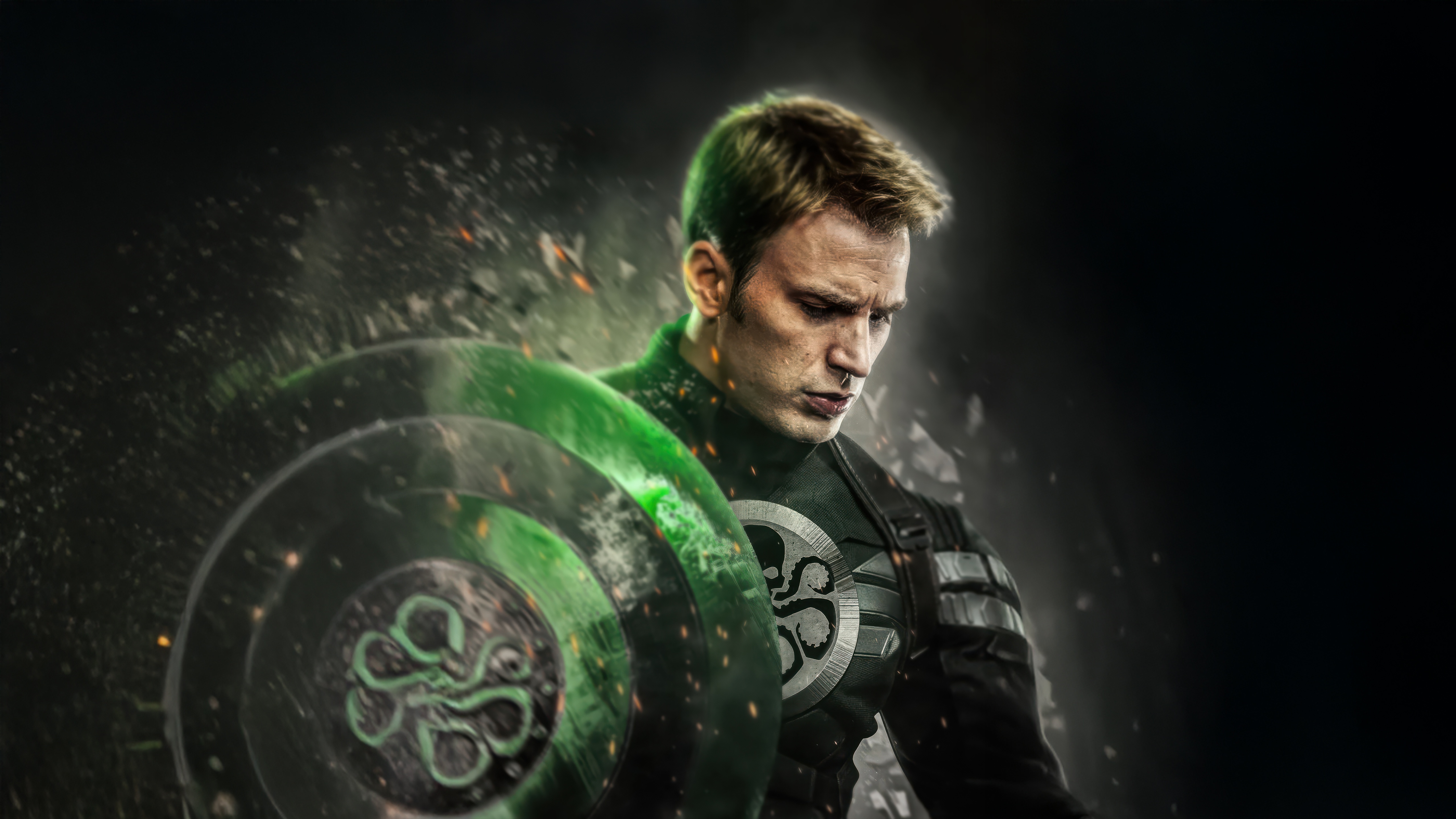 Captain Hydra with Green Shield HD Wallpaper