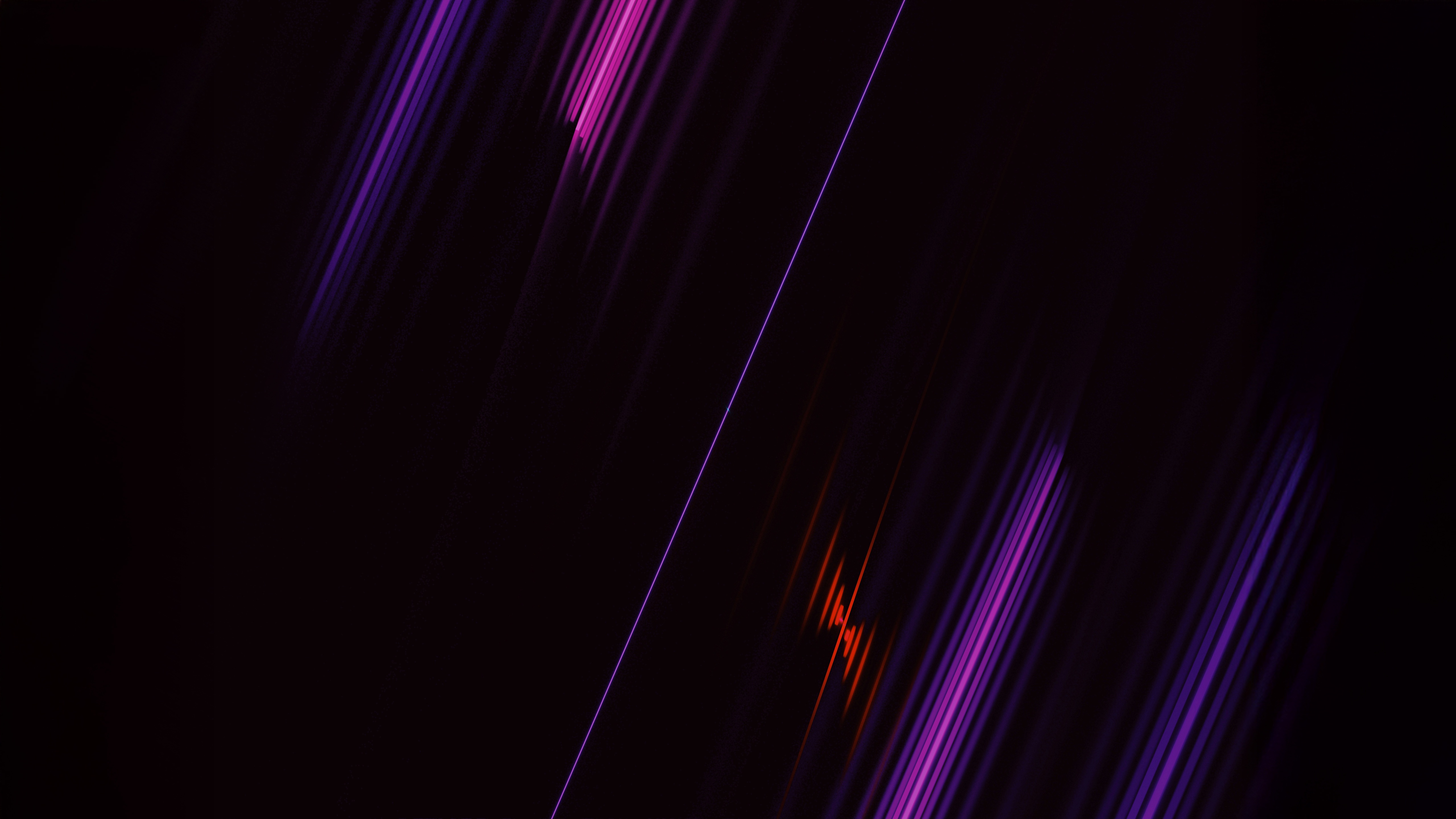 Purple and orange light streaks on black HD Wallpaper