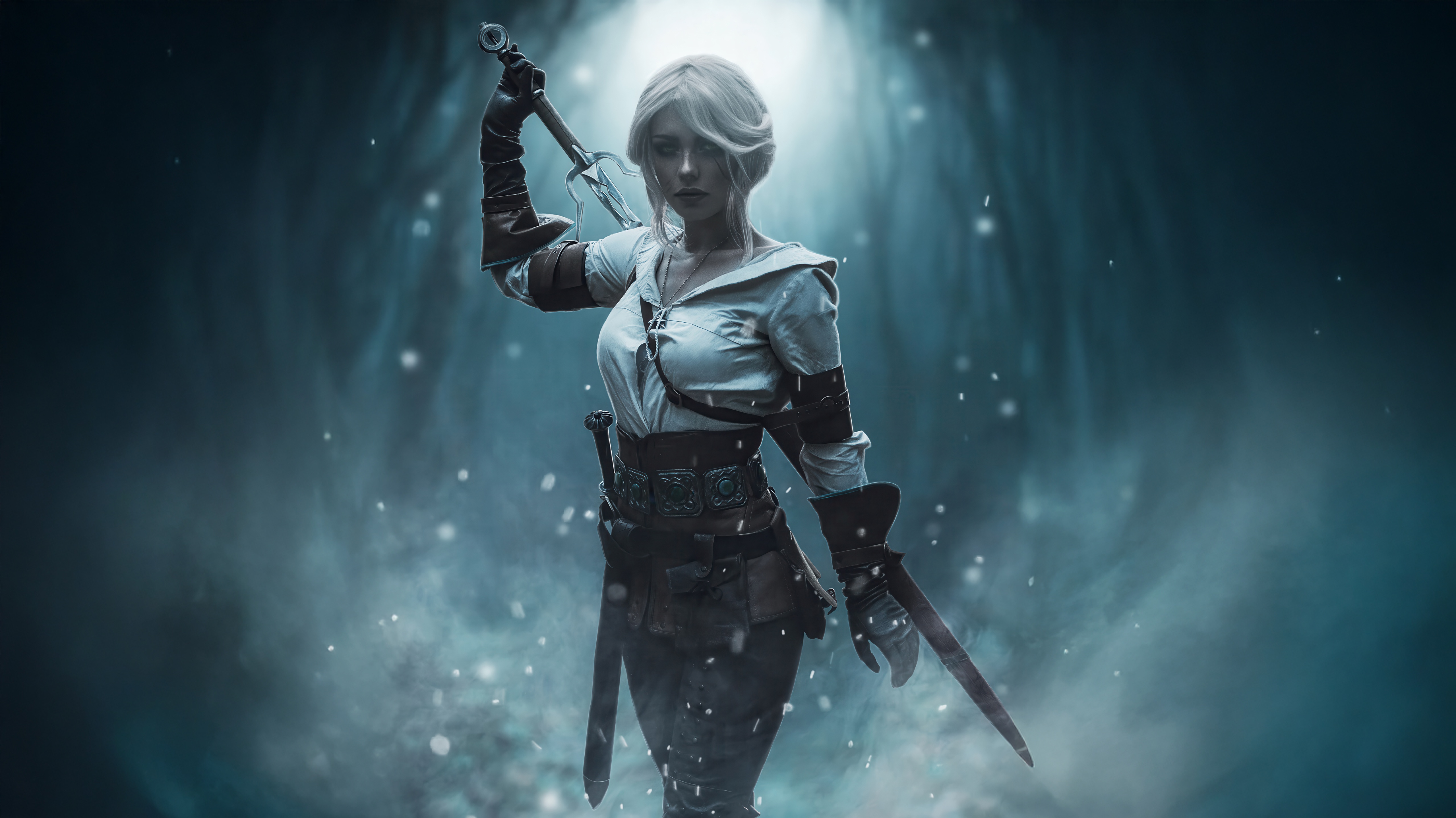 Ciri of Cintra holding a sword HD Wallpaper