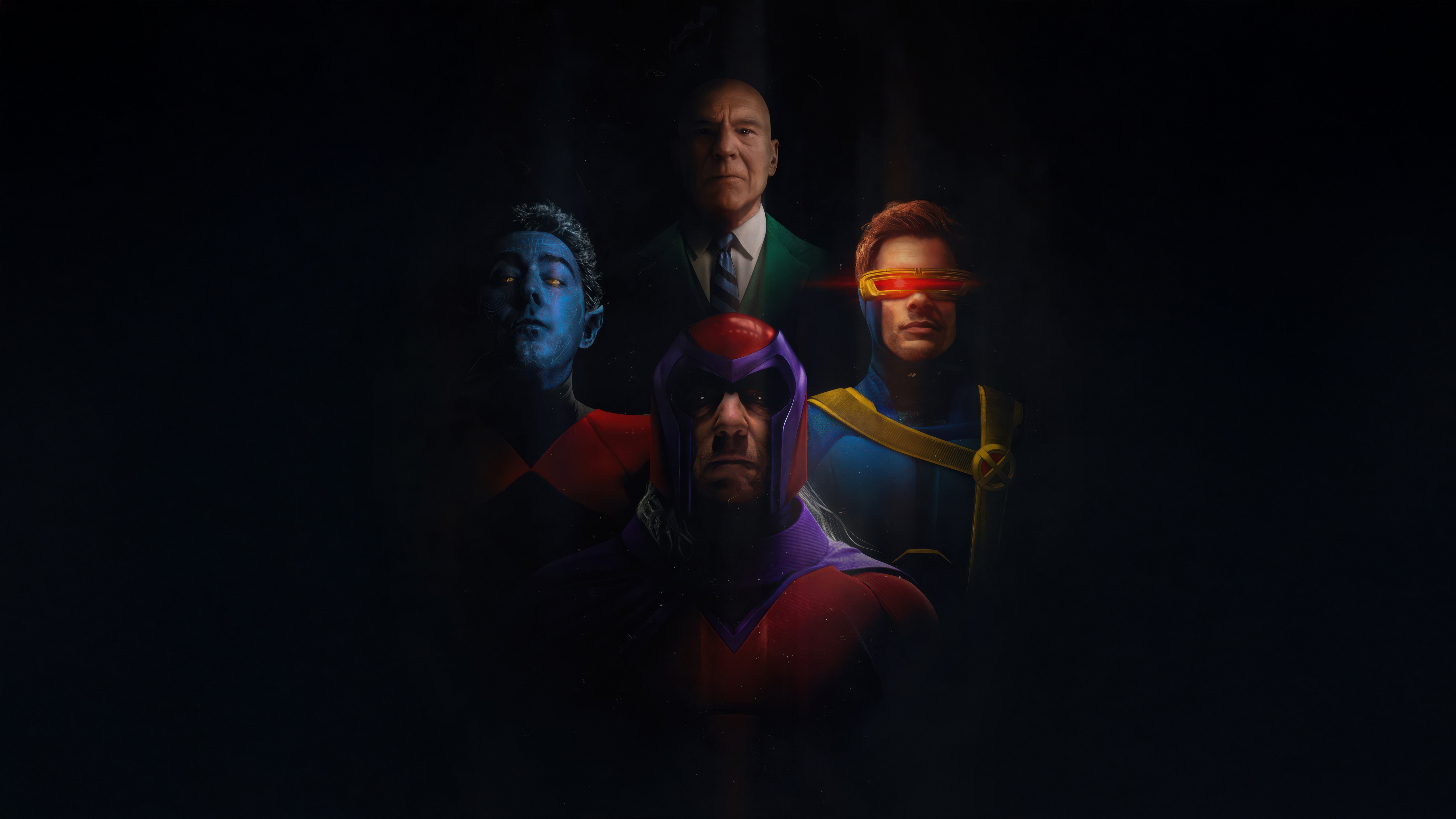X-Men Characters: Magneto, Cyclops, Nightcrawler, and Professor X HD Wallpaper