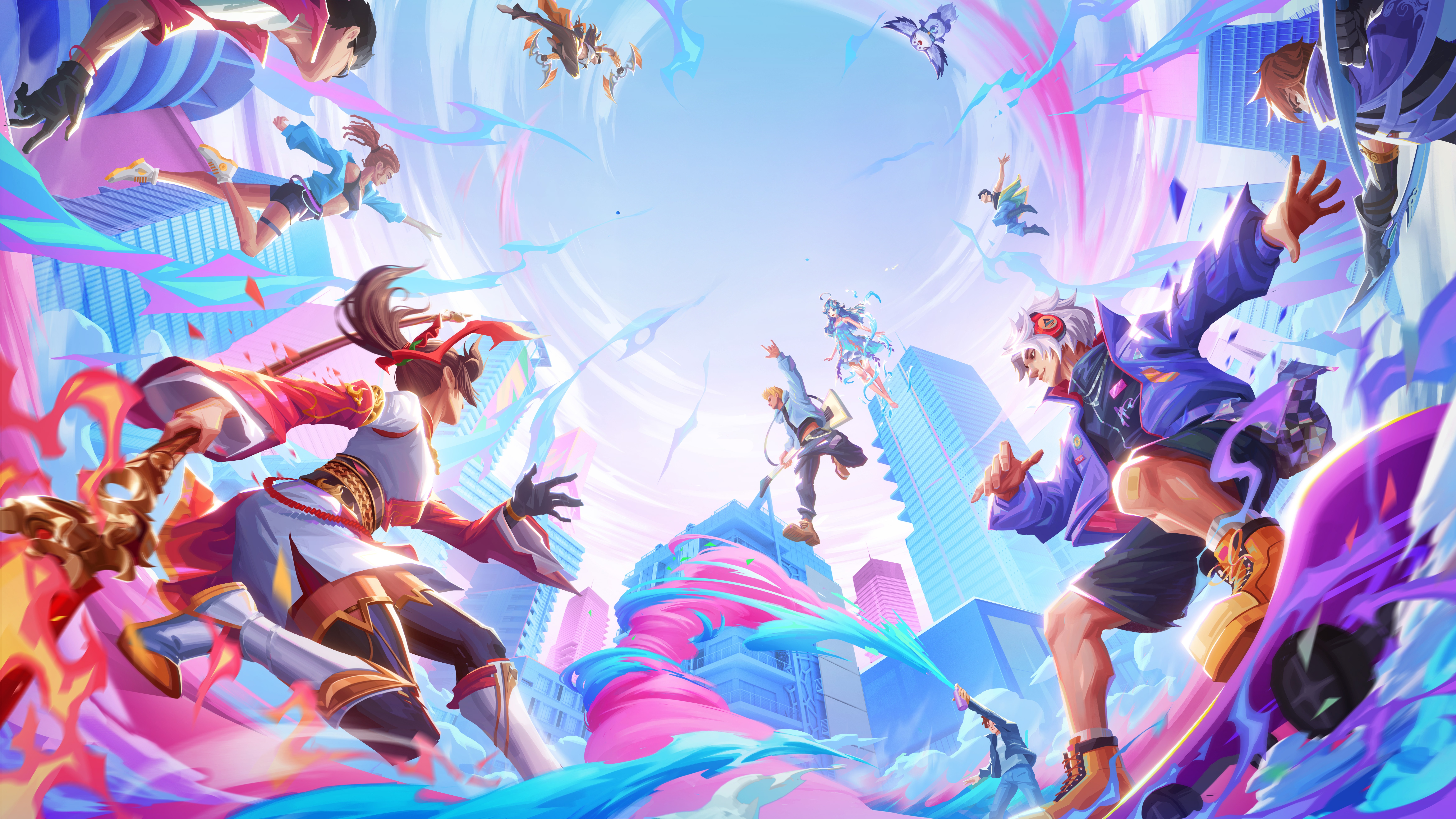 Honor Of Kings Campus Series Characters in Action HD Wallpaper