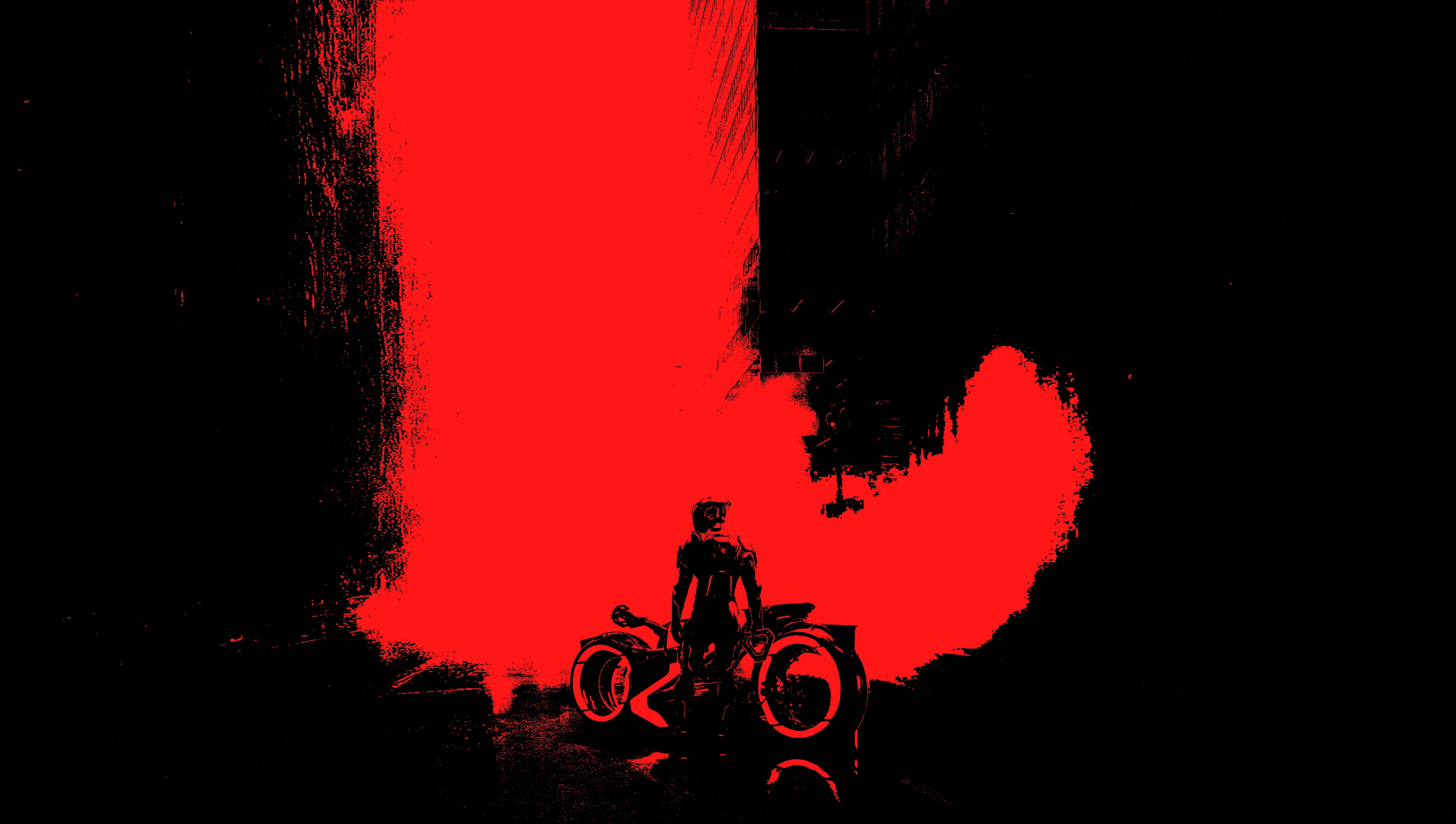 Tron Ares Rider on a Light Cycle HD Wallpaper