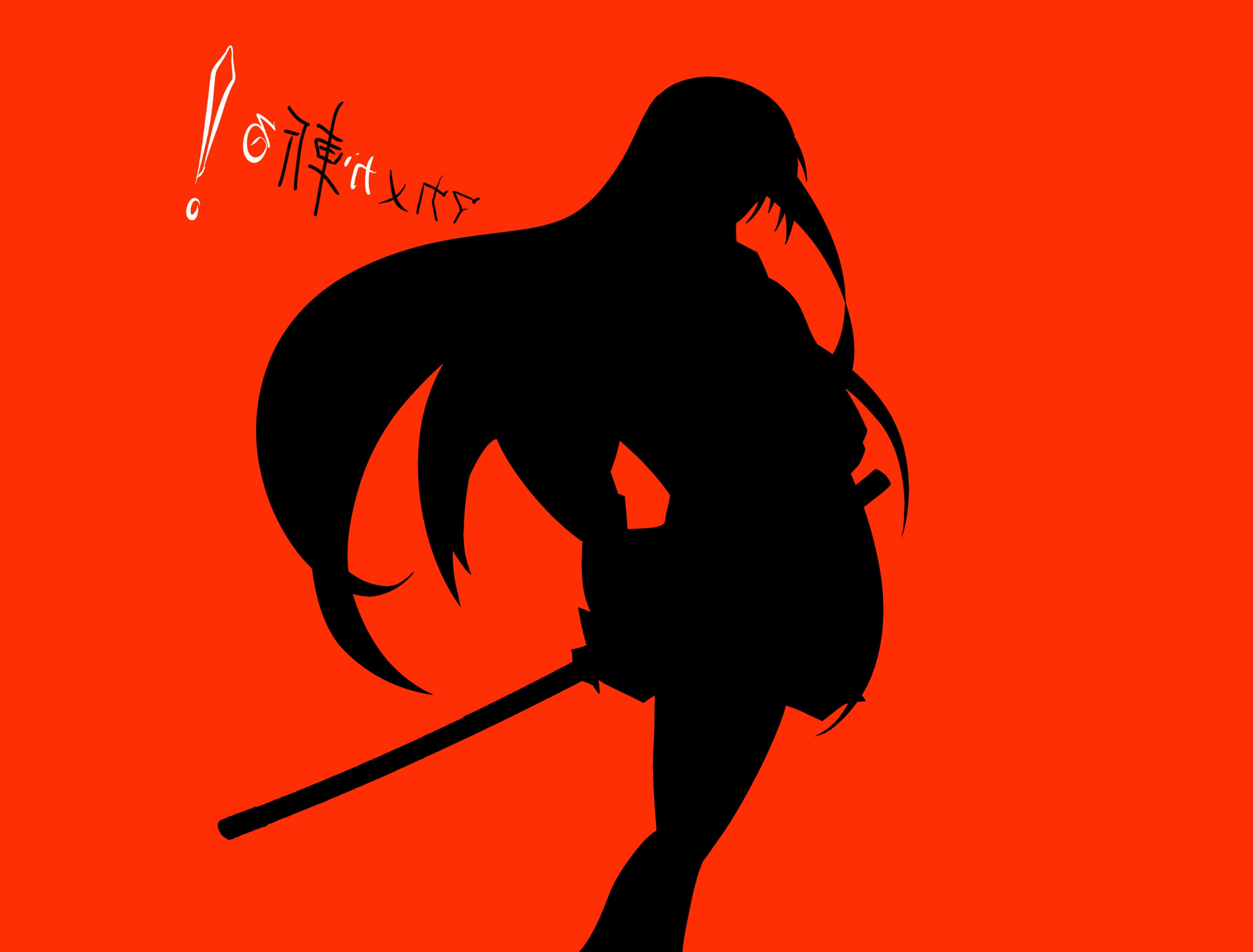Silhouette of Akame from Akame ga Kill with sword HD Wallpaper