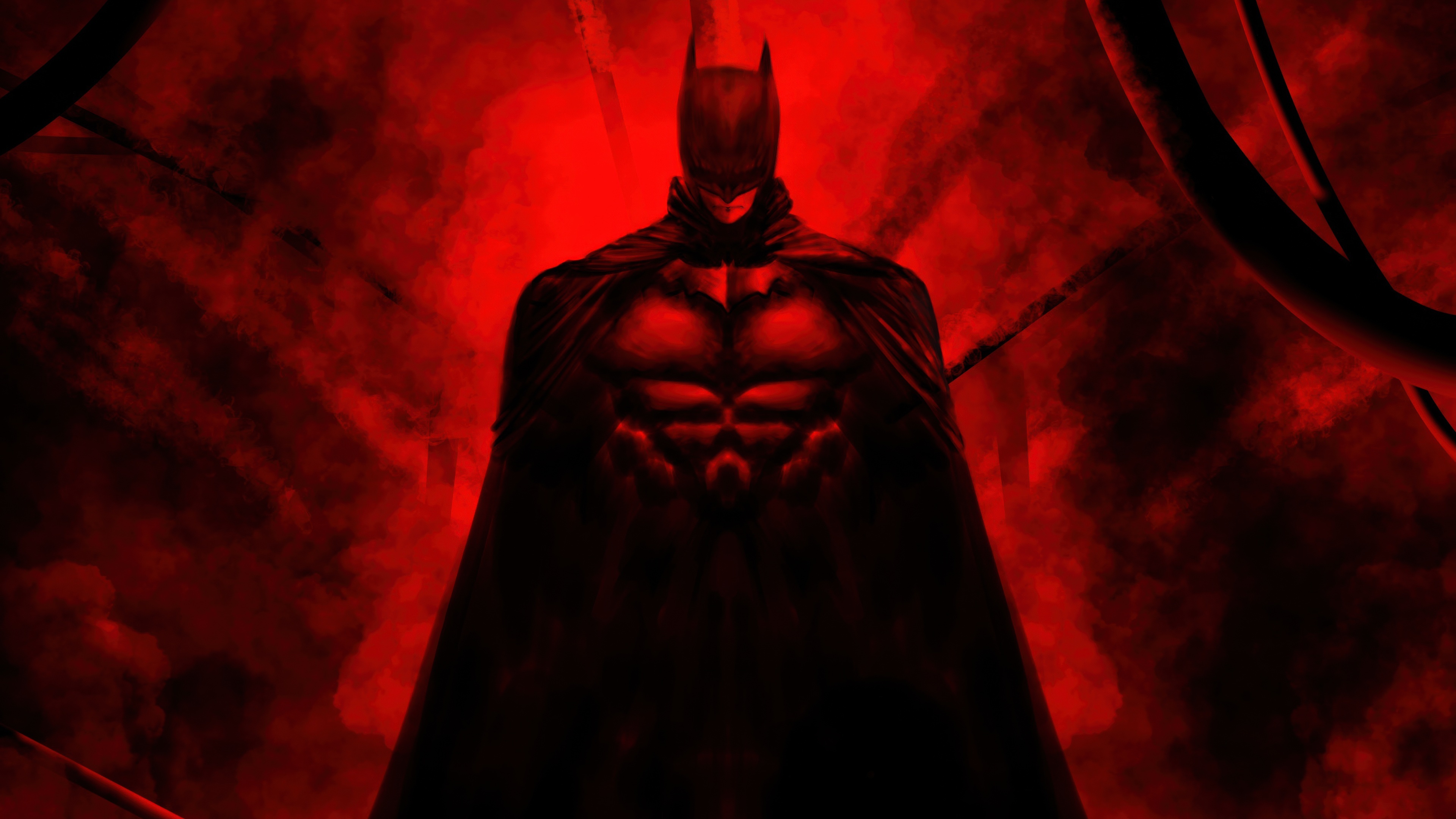 Batman in Red Smoke HD Wallpaper