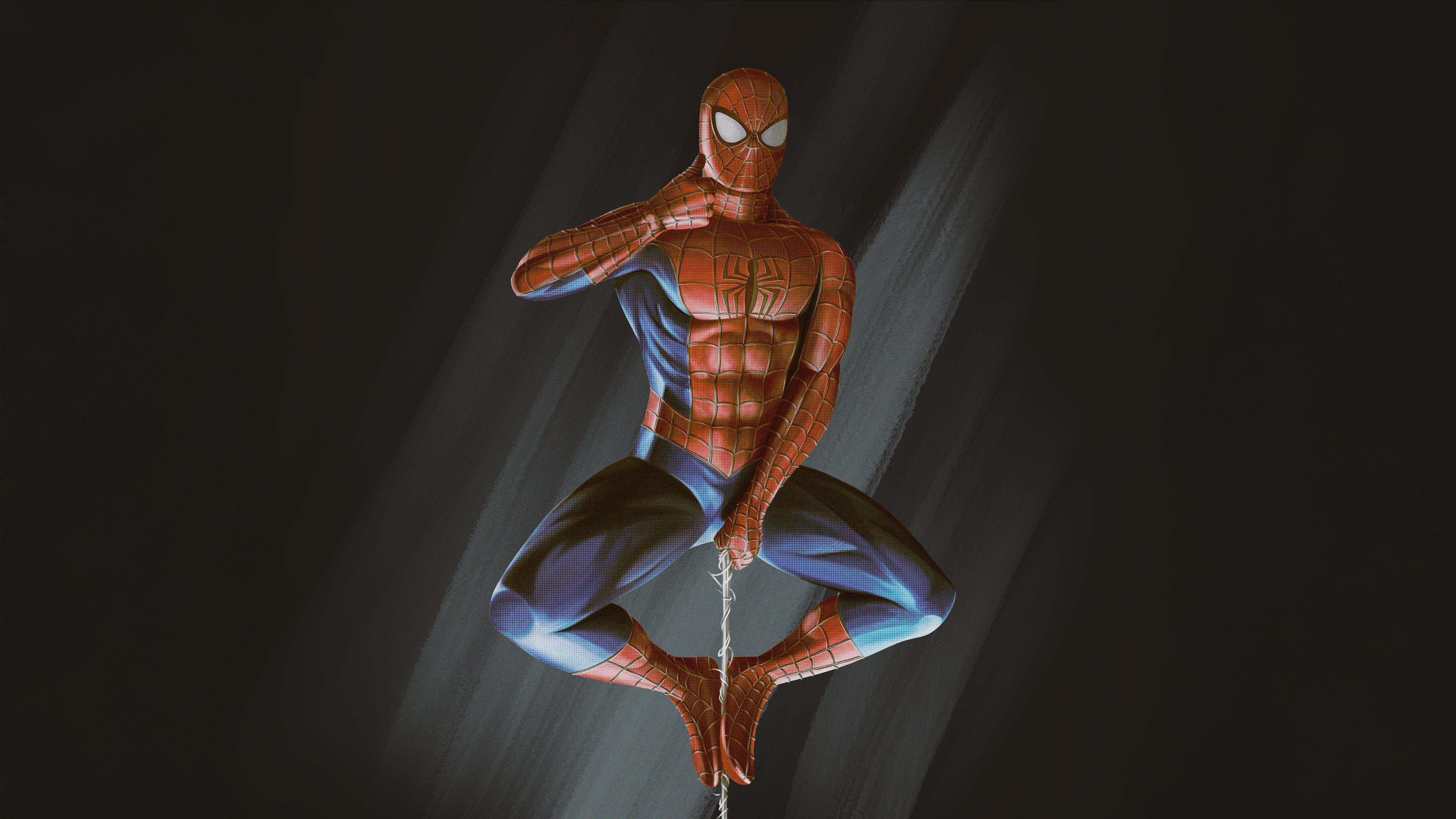 Spider-Man swinging on a web HD Wallpaper