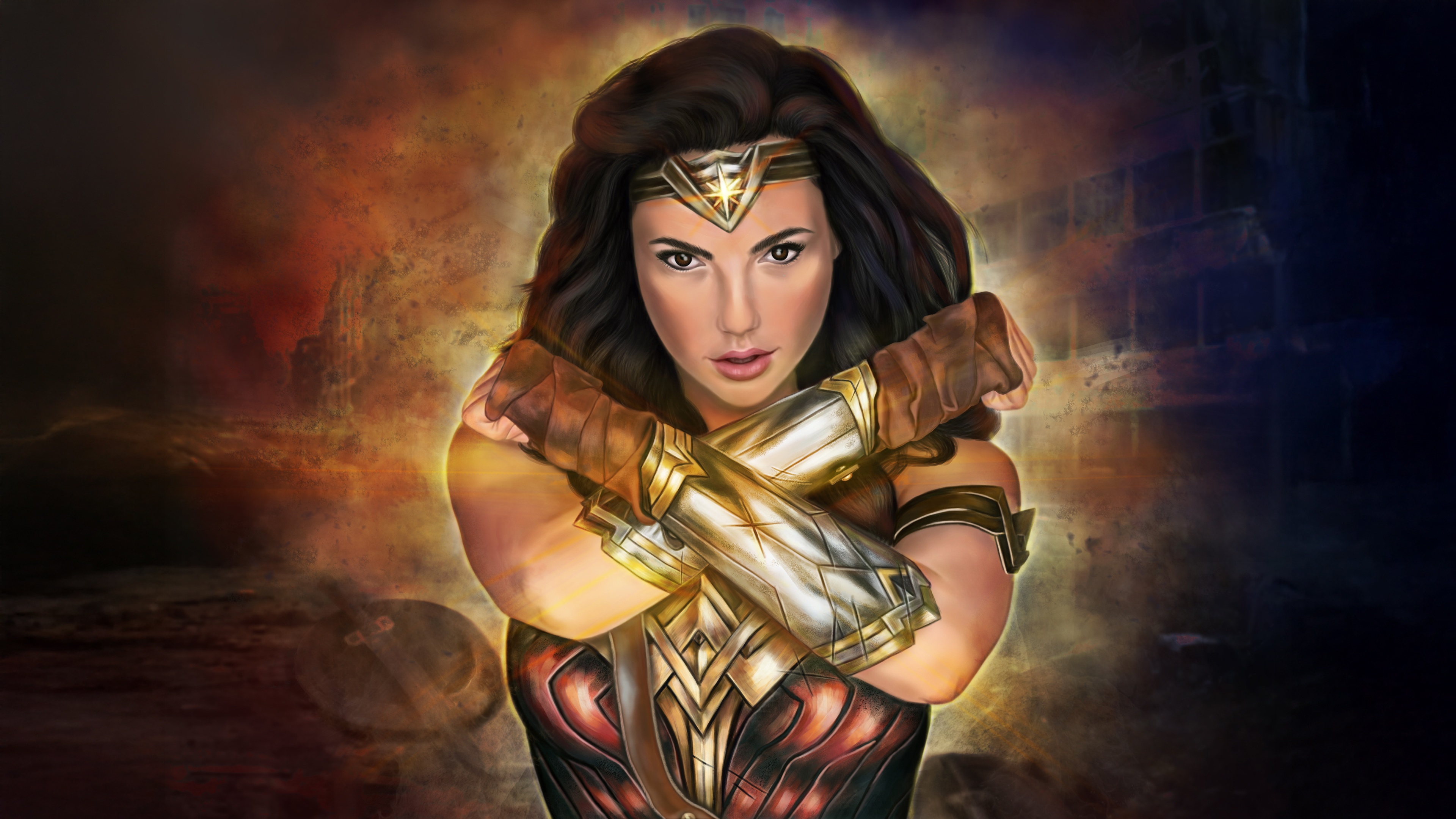 Wonder Woman with Amazonian Grace HD Wallpaper
