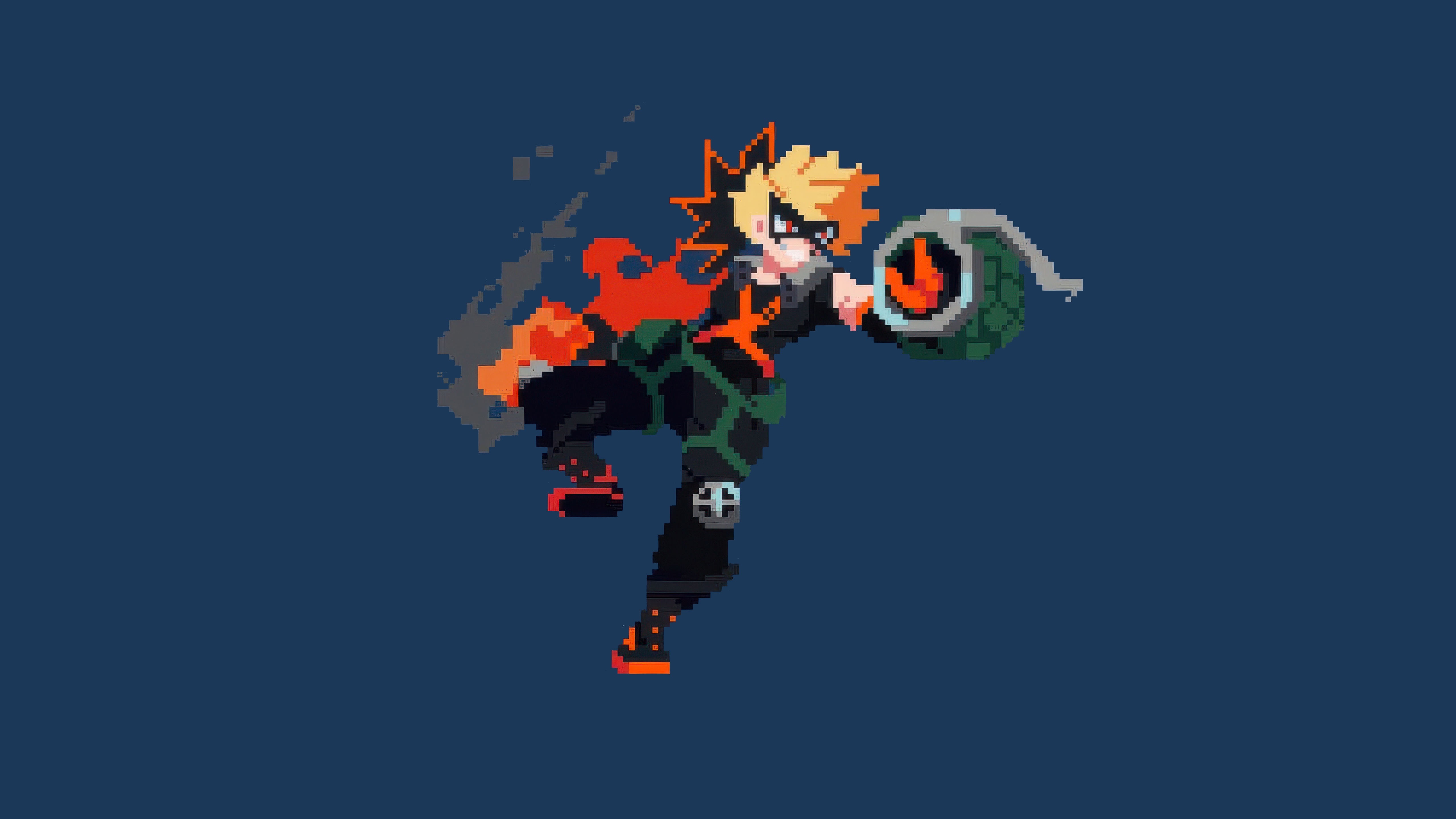 Katsuki Bakugo from My Hero Academia in pixel art HD Wallpaper