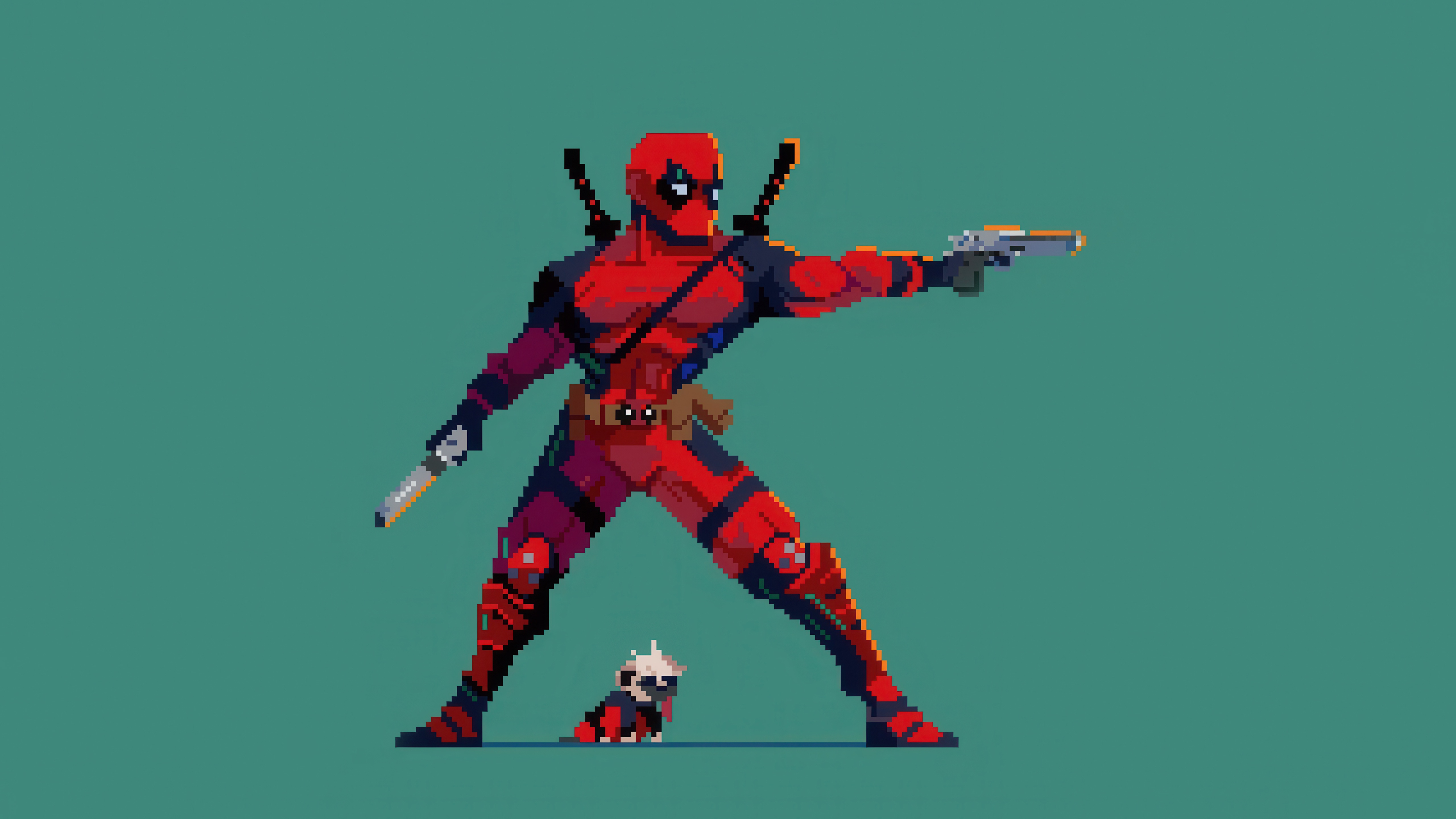Deadpool 8 Bit Pixel Art HD Wallpaper