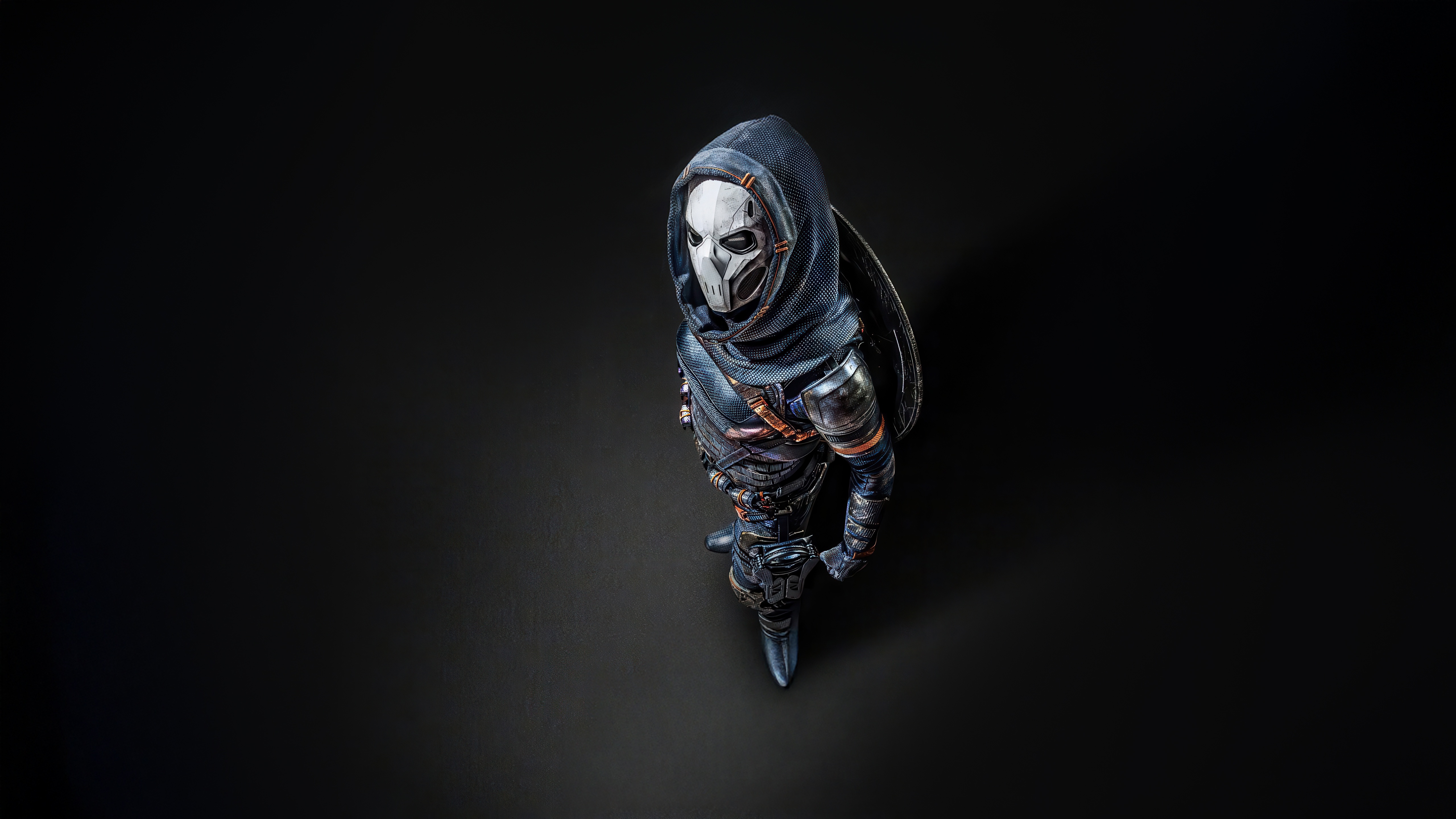 Taskmaster in a dark costume with a skull mask HD Wallpaper