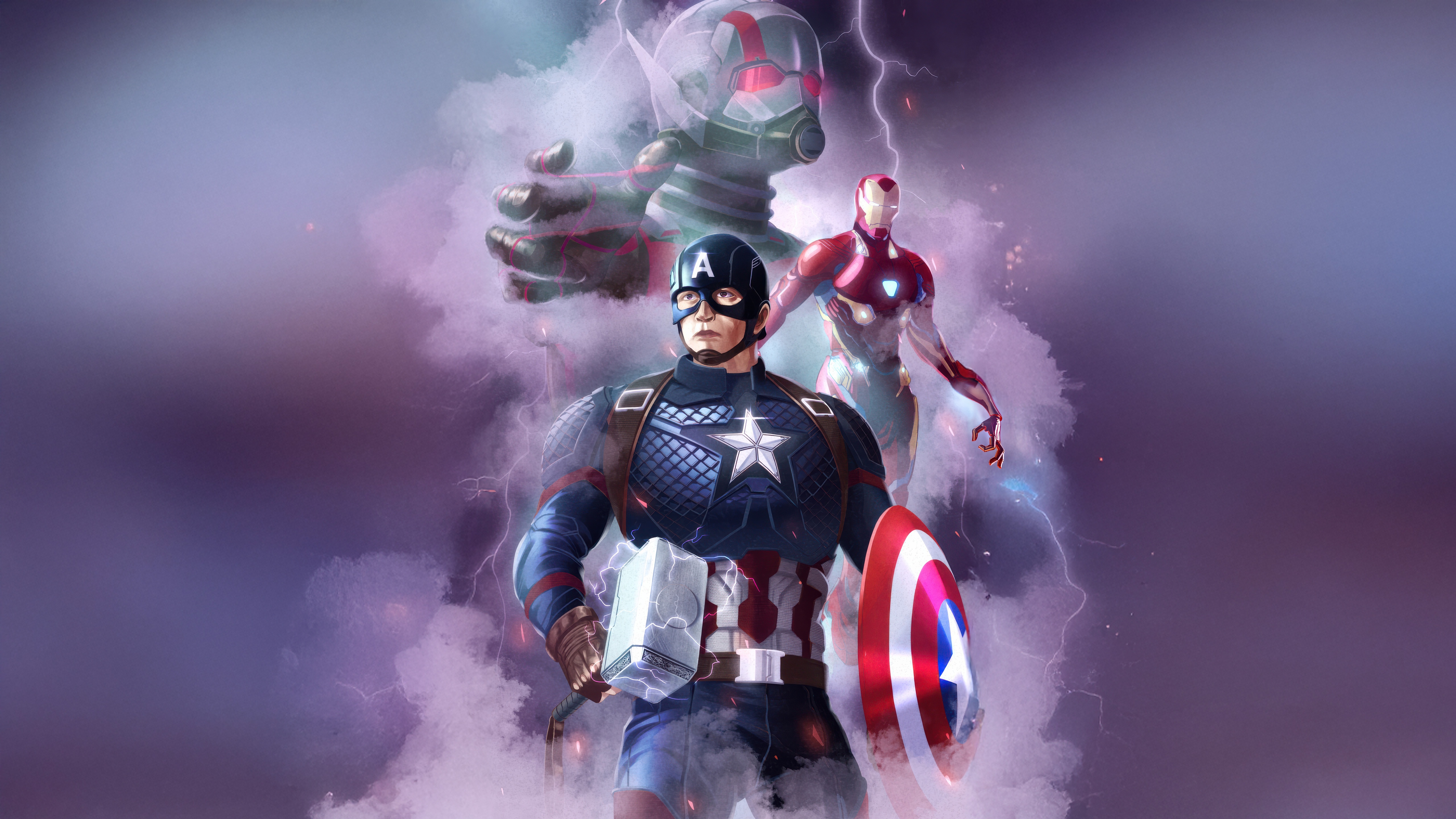 Captain America, Iron Man, and Ant-Man in a Storm HD Wallpaper