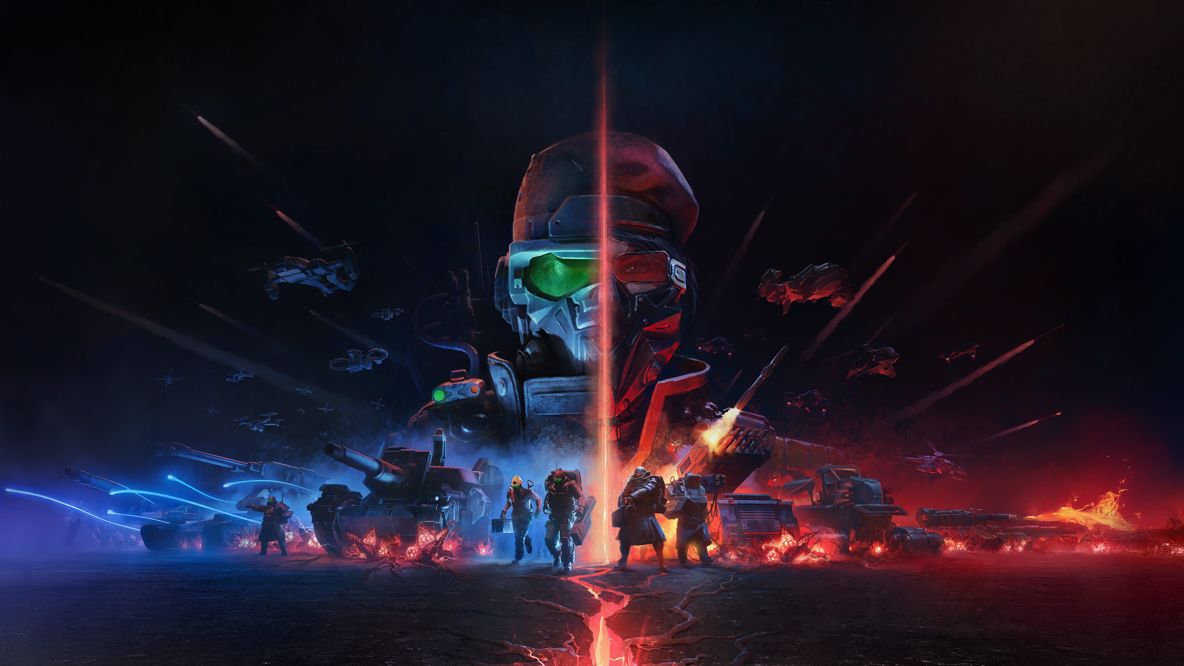 Tempest Rising Game Art with Soldiers and Tanks HD Wallpaper
