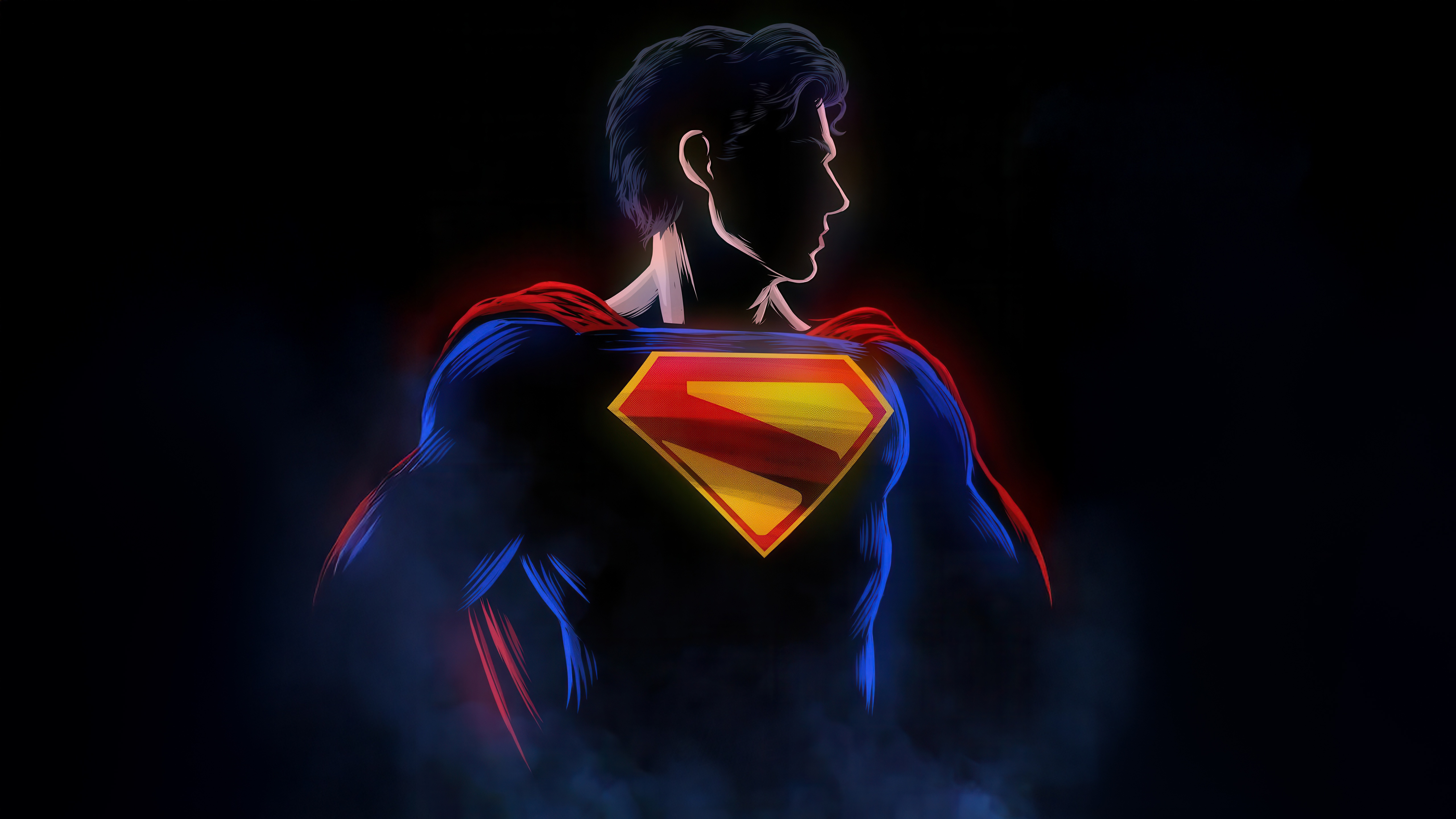 Superman with his iconic S-shield emblem HD Wallpaper