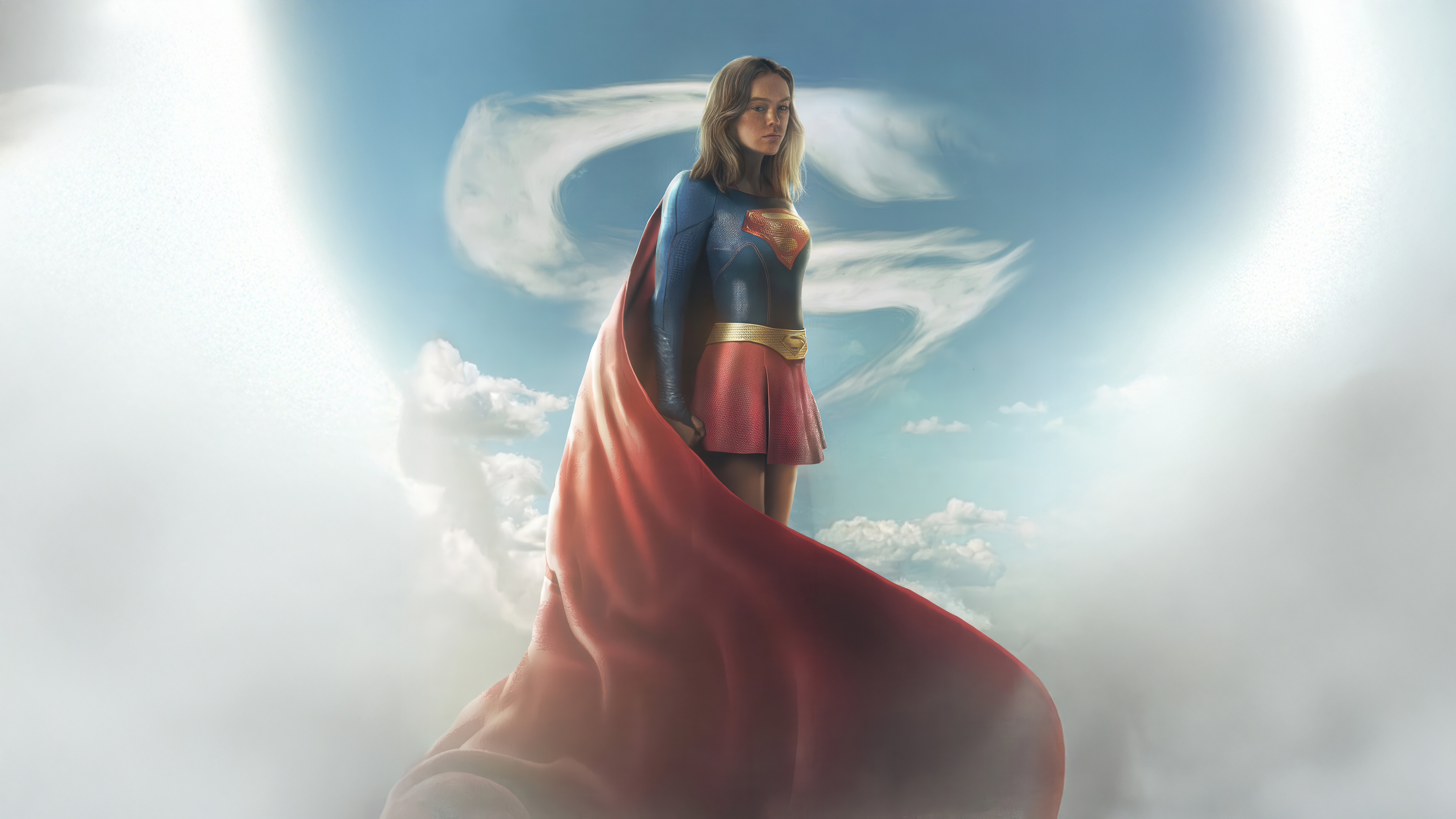 Supergirl in the Clouds HD Wallpaper