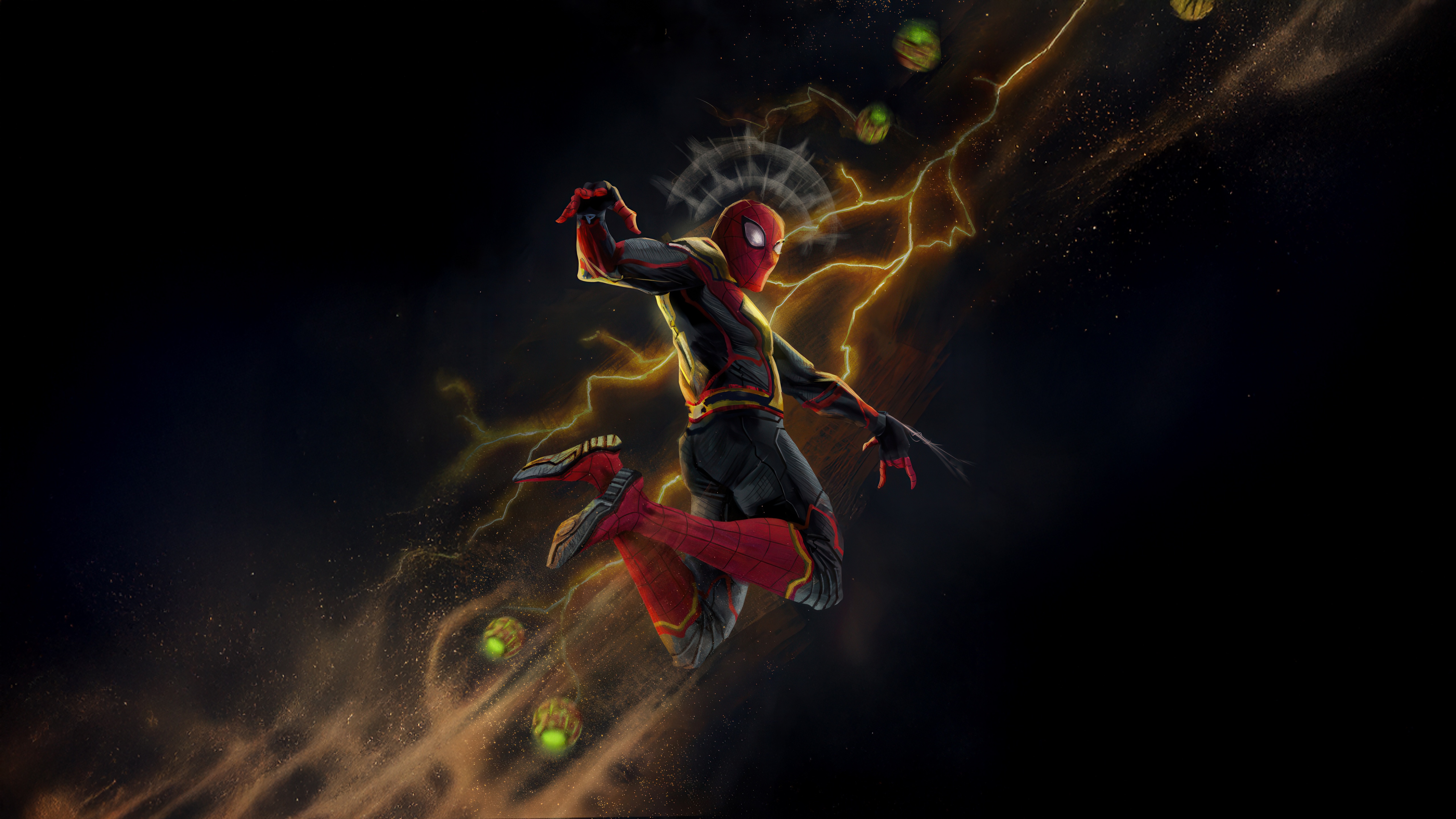Spider-Man in Action with Electro's Lightning HD Wallpaper