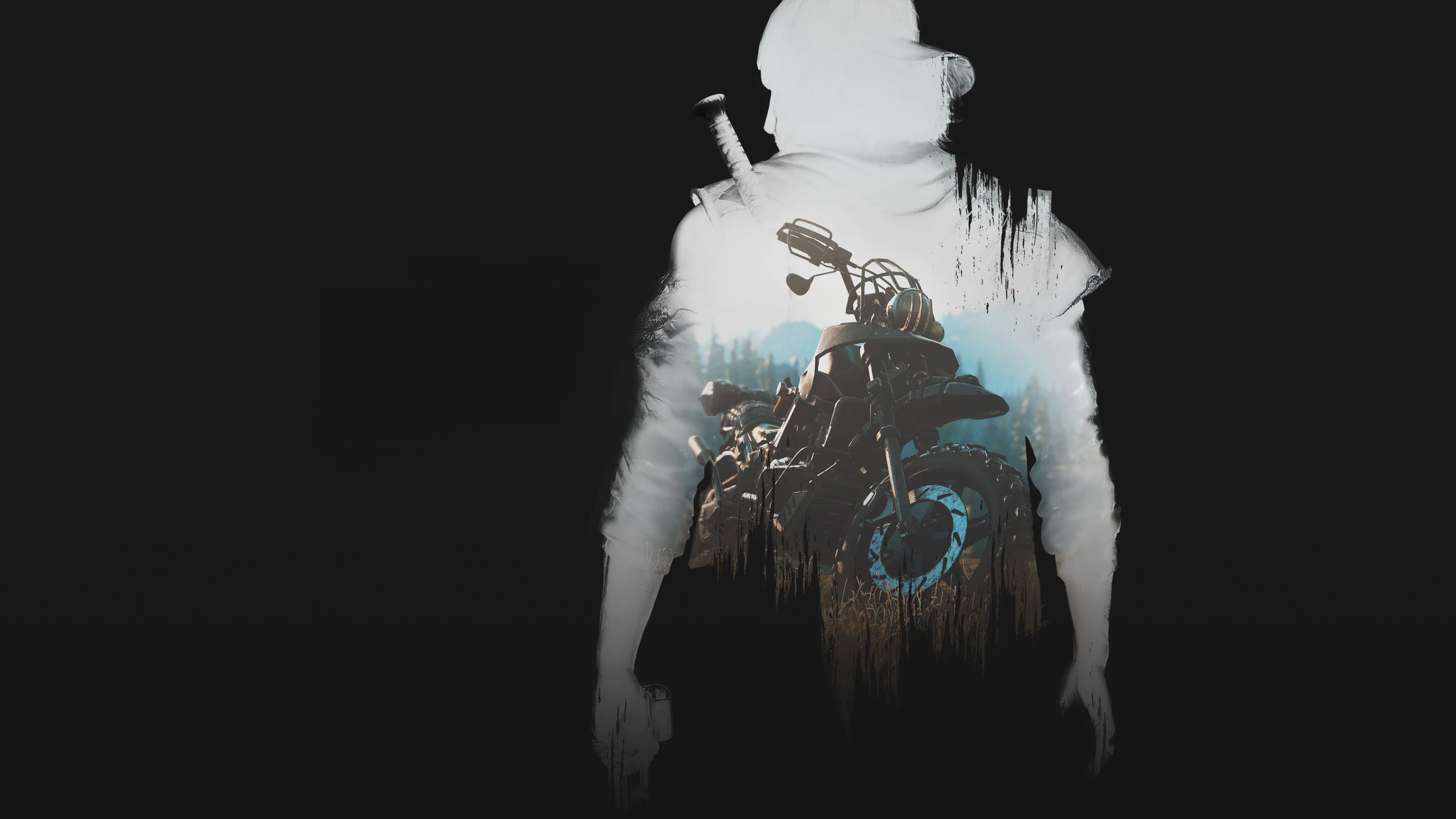 Days Gone Remastered Motorcycle Silhouette HD Wallpaper