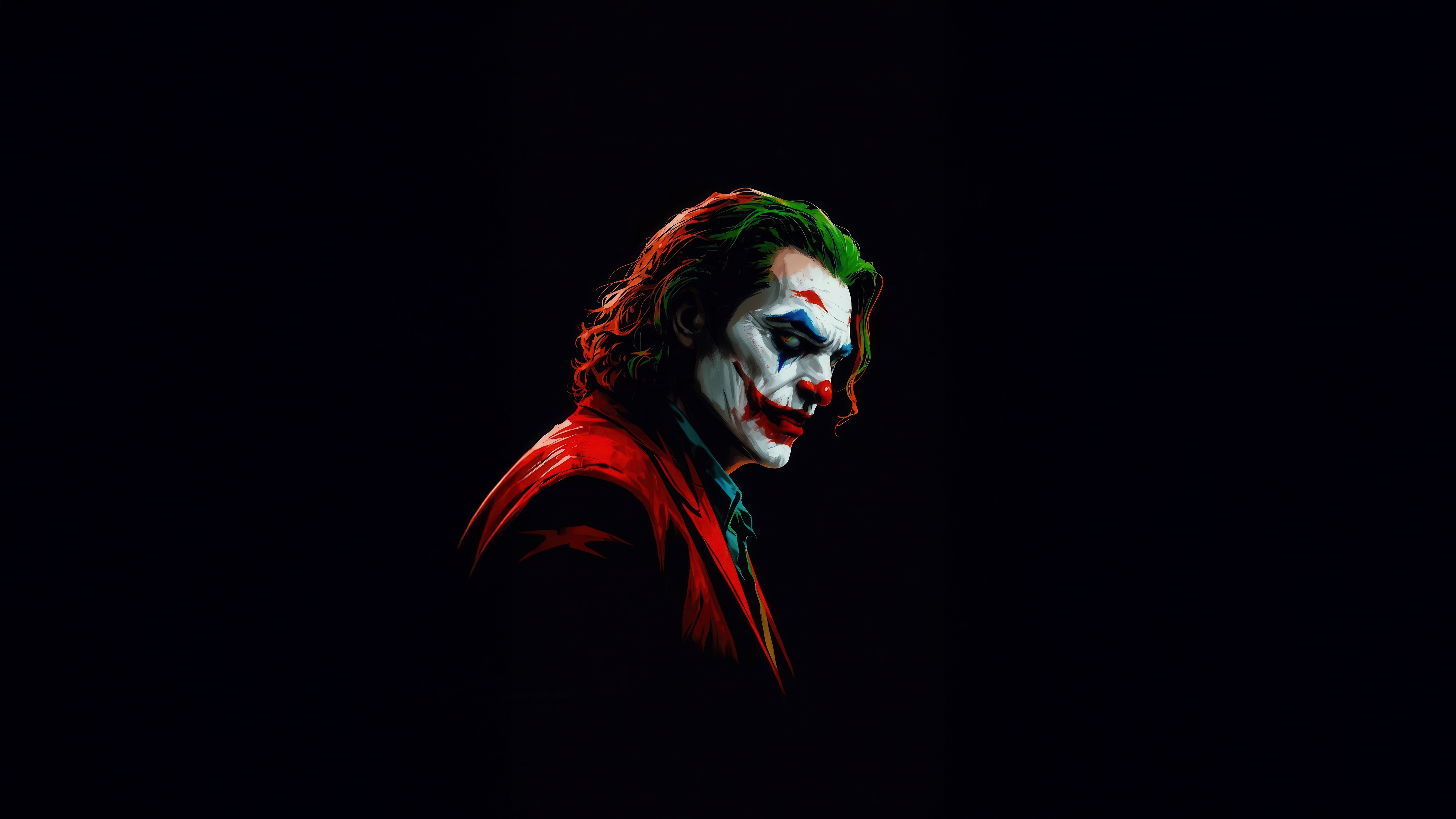 Joker with green hair and red jacket HD Wallpaper