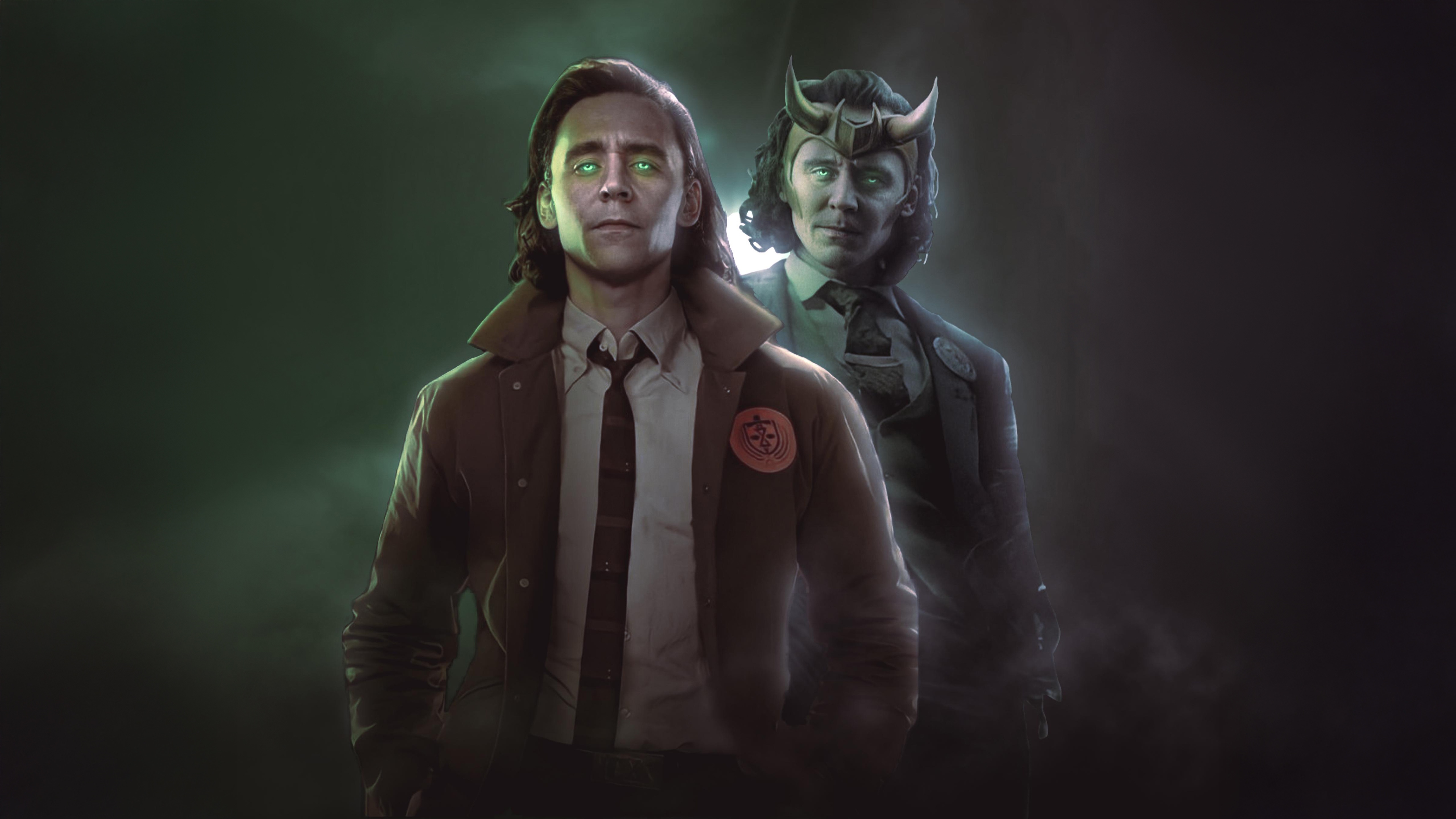 Loki Doppelganger with glowing green eyes HD Wallpaper